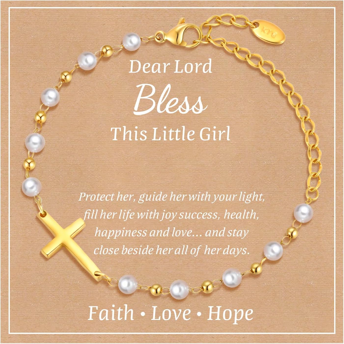 MEALGUET Baby Baptism Cross Bracelet Gift