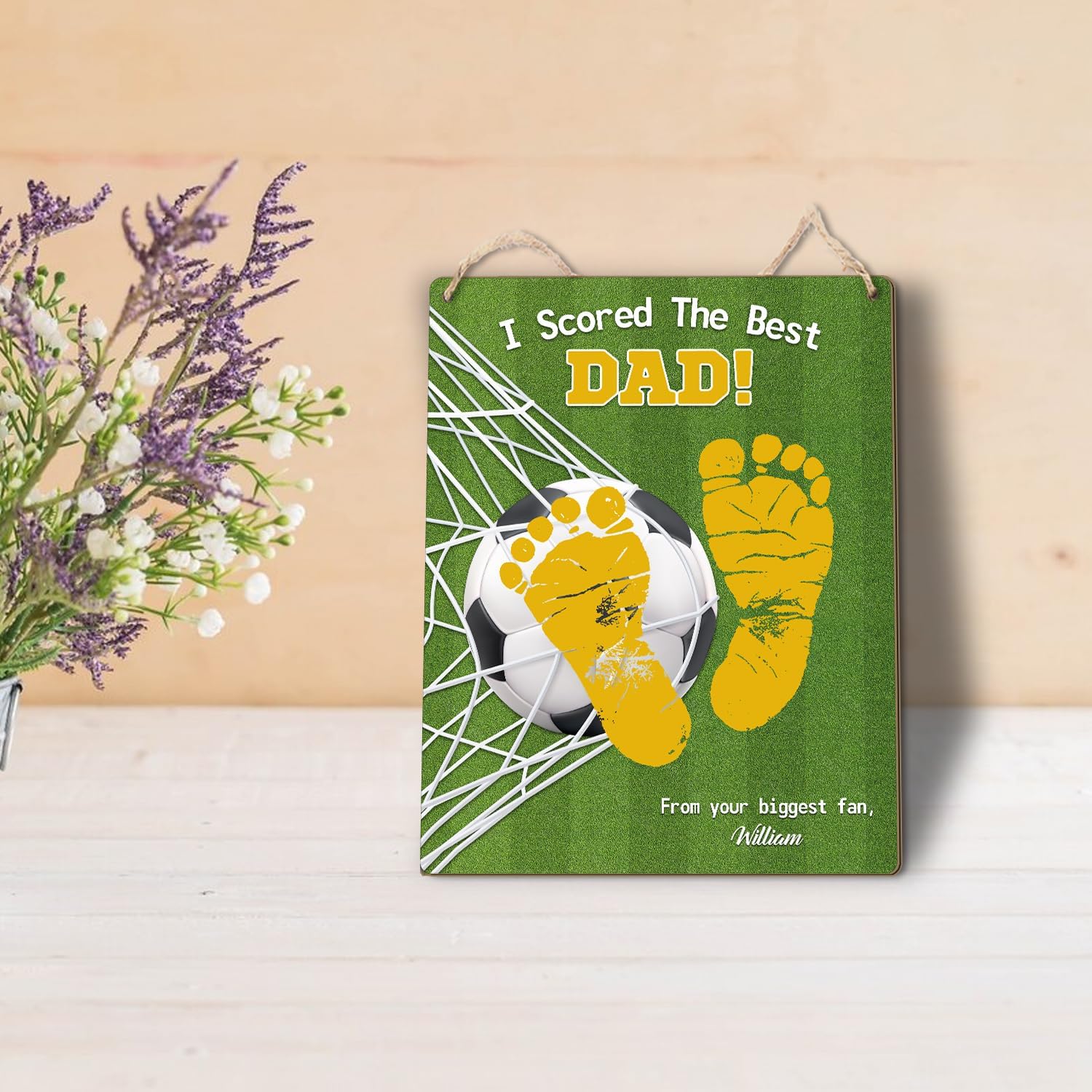 DIY Soccer Dad Footprint Art Sign Keepake