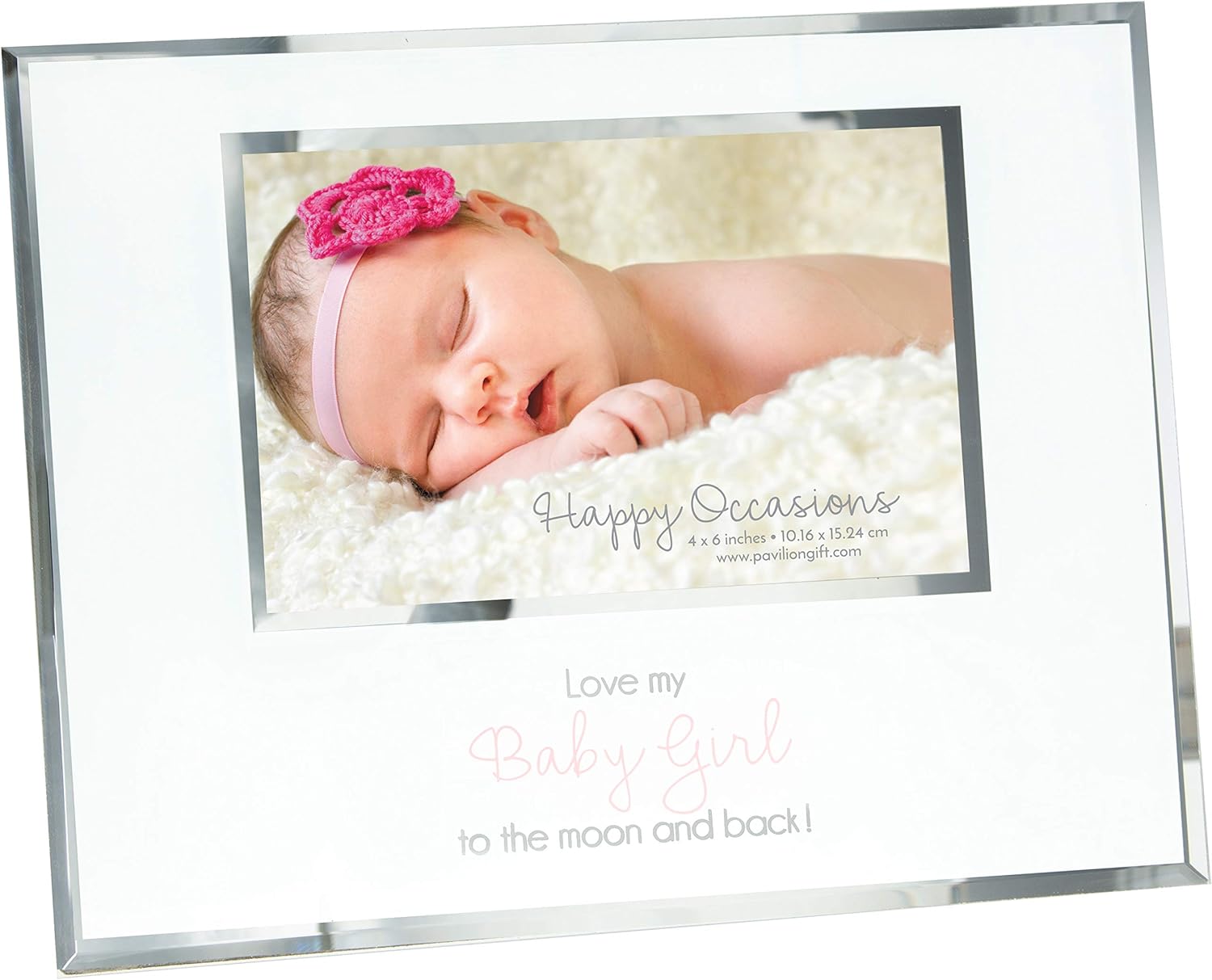 Pavilion Gift Company 4x6 Newborn Baby Picture Frame with Easel Stand Pink