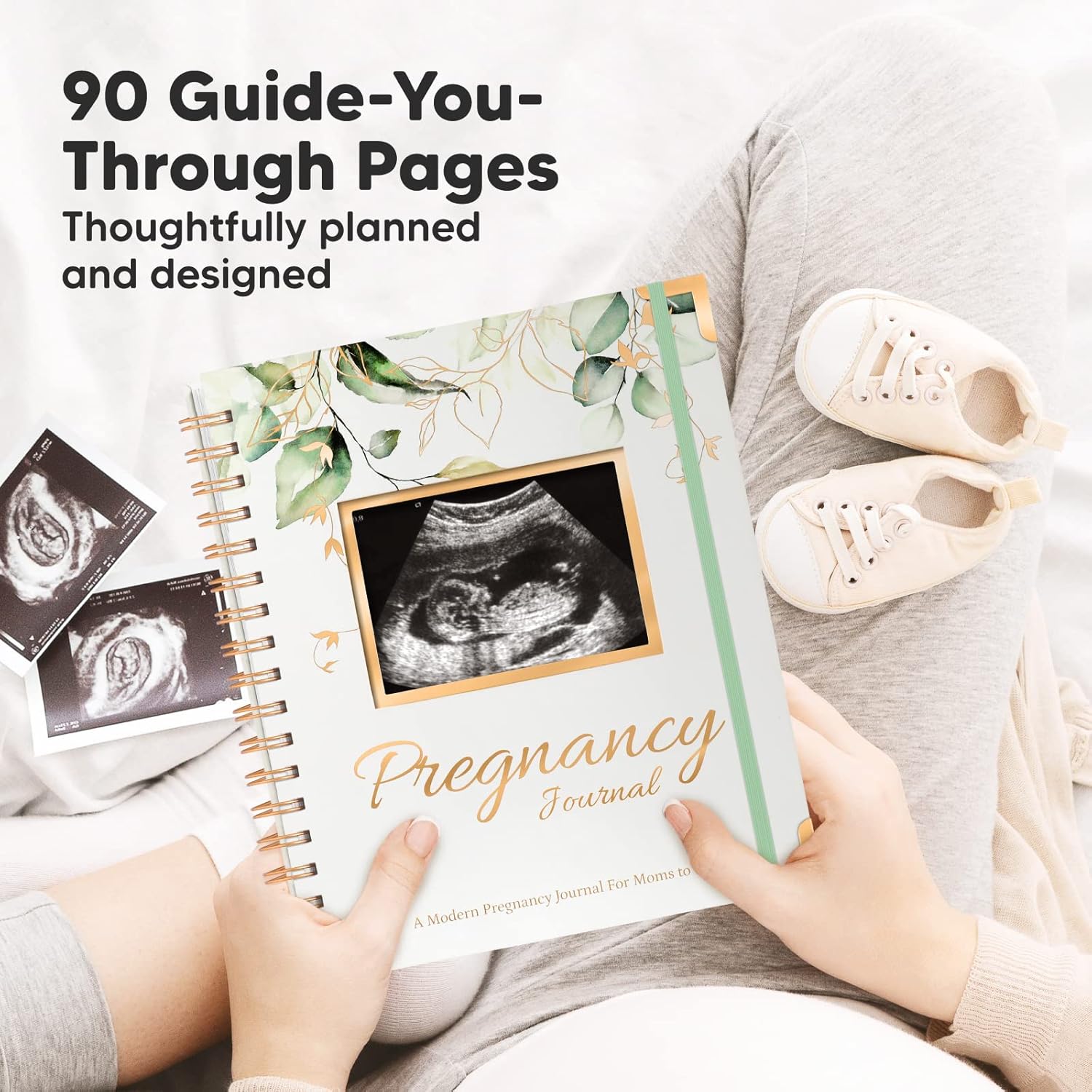 KeaBabies Inkless Hand Footprint Kit with Pregnancy Journal
