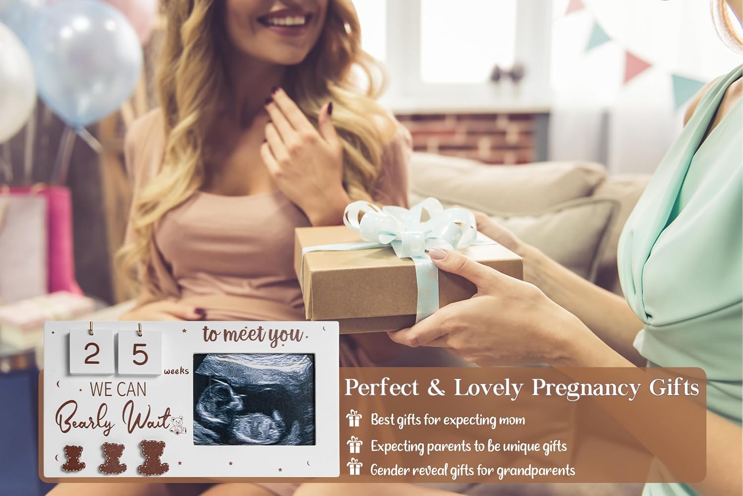 YLOVAN Baby Countdown Calendar Frame with Ultrasound Picture