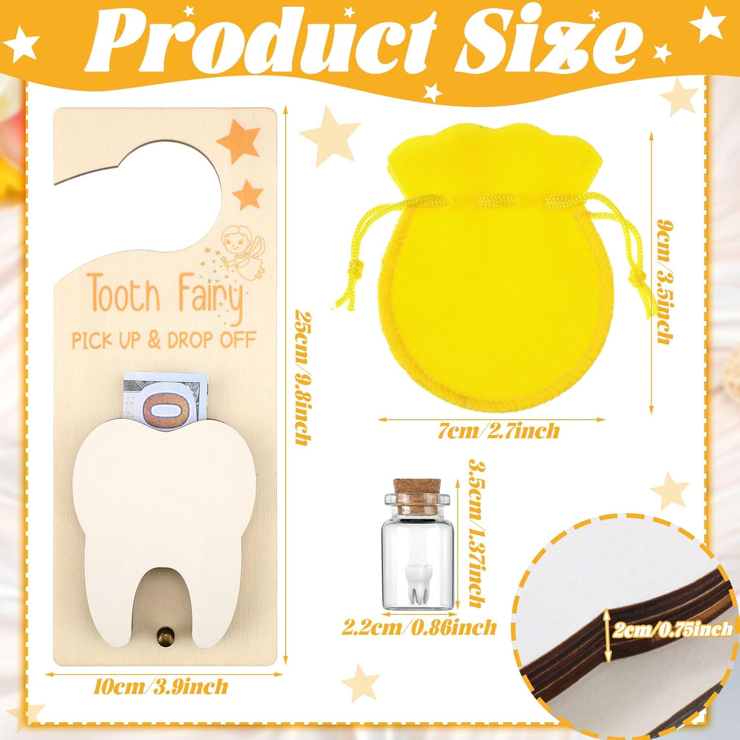 DoubleFill Tooth Fairy Holder with Money Slot