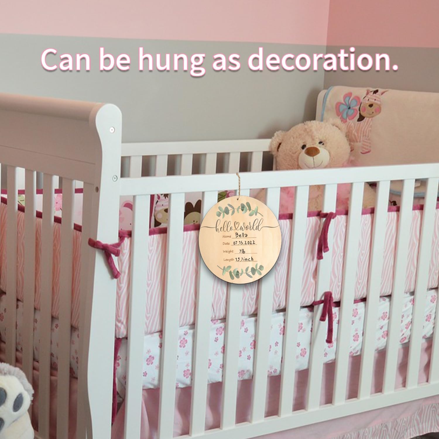 GAIBIJA Baby Birth Announcement Sign with Marker Pen