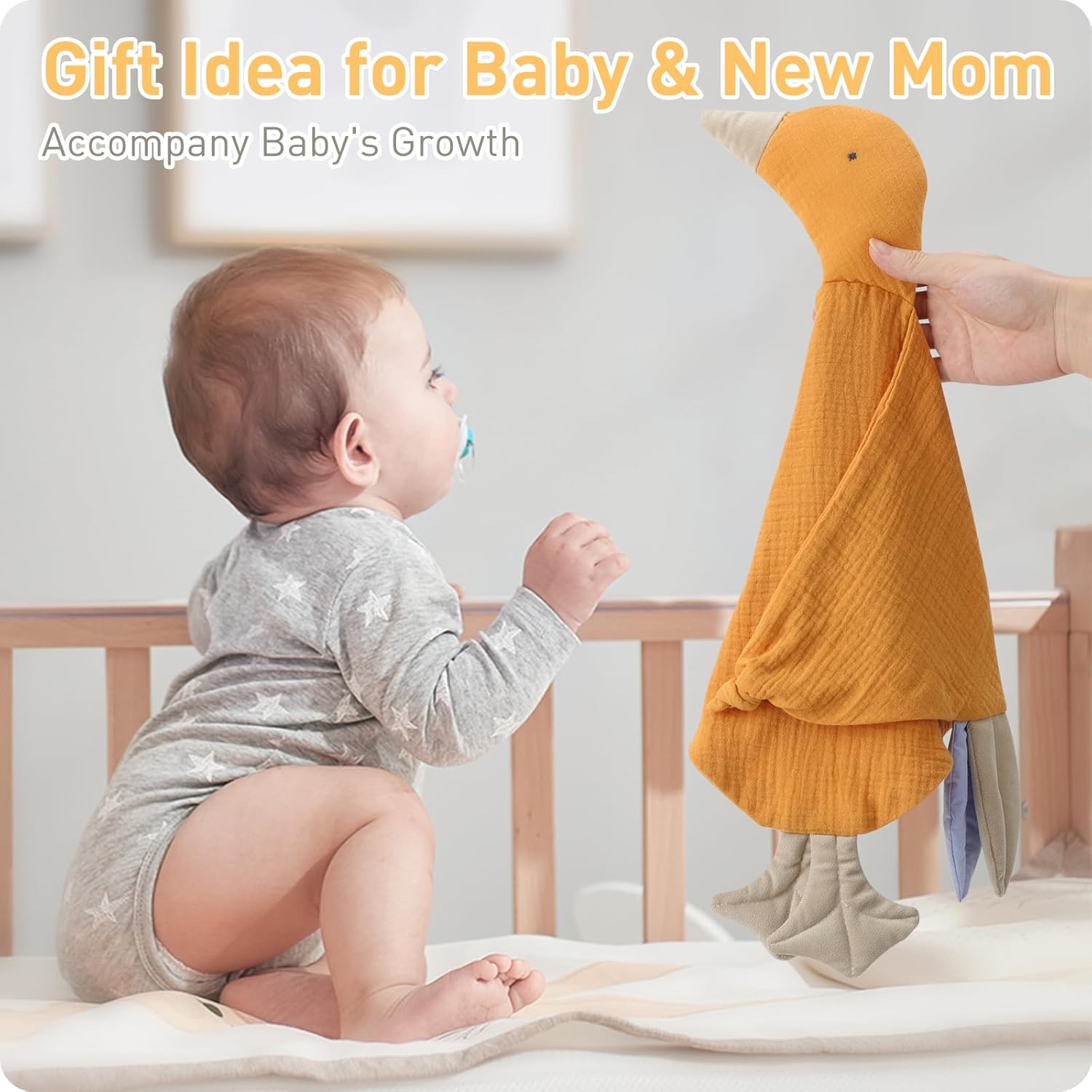 Knirose Newborn Baby Lovey Security Blanket Muslin