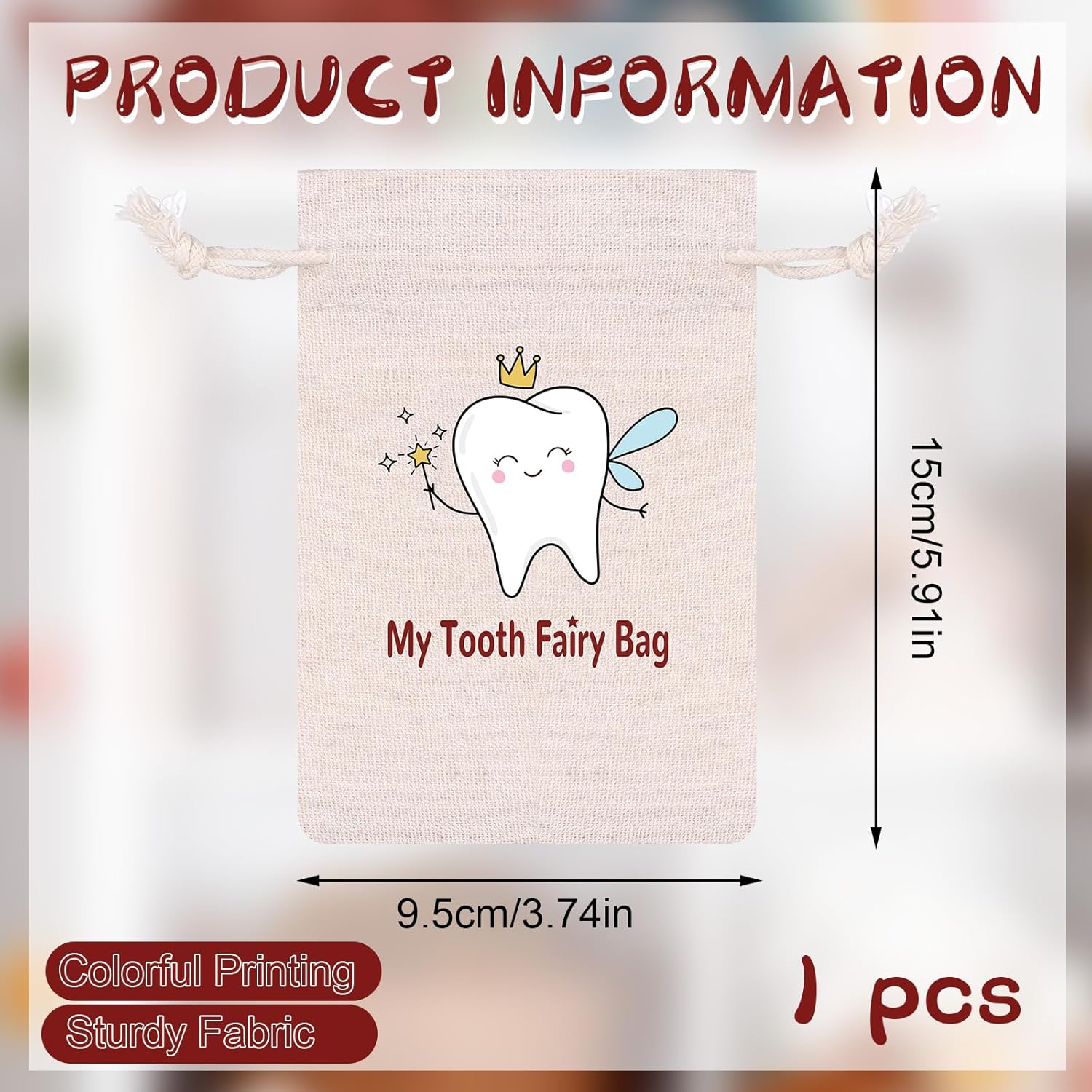 Tooth Fairy Bag Set - 1 Bag 1 Door Hanger 35 Receipts