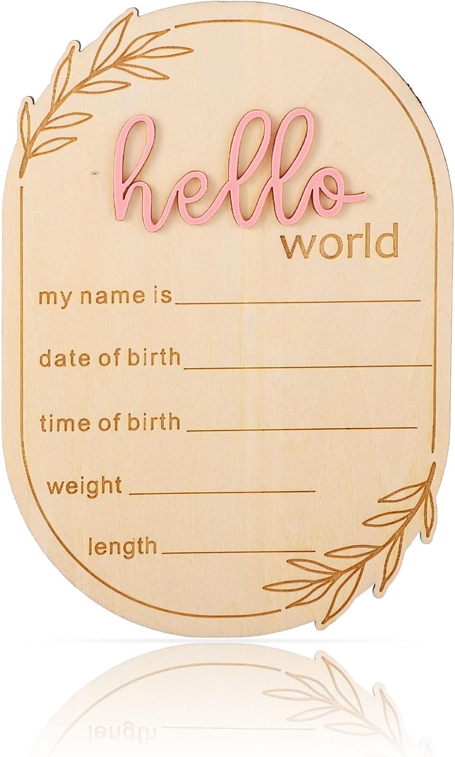 Gosknor Baby Announcement Sign Hello World Pink
