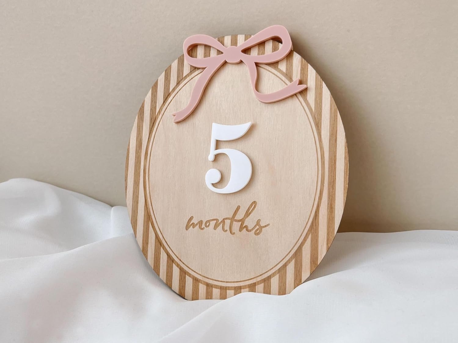Custom Personalized Wooden Birth Stats Sign with Blue Bow