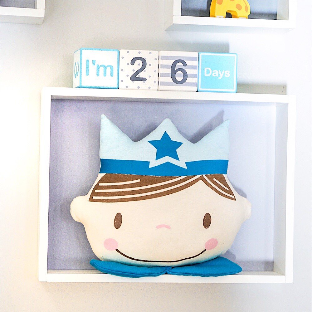 Im Solid Wood Milestone Blocks for Baby Growth 4 Pcs Blue