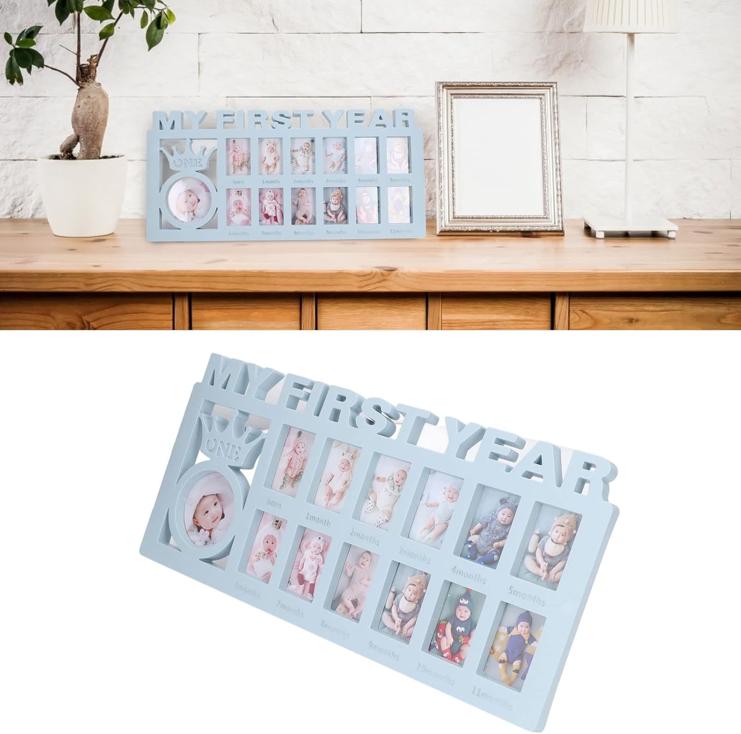 plplaaoo Babys First Year Frame 12 Month Milestone Photo Frame