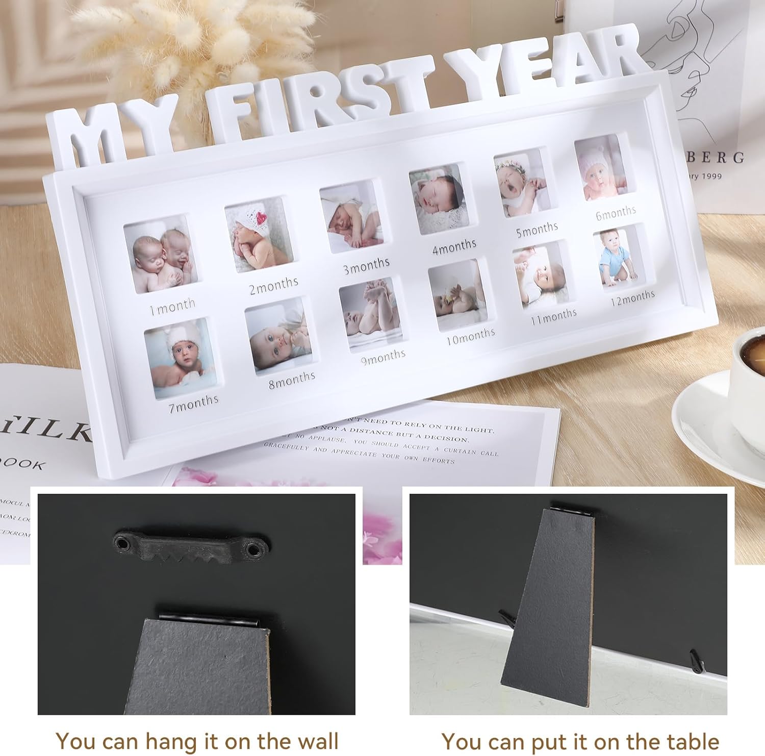 Thyle First Year Milestone Picture Frame 12 Months Baby Keepsake Frame White