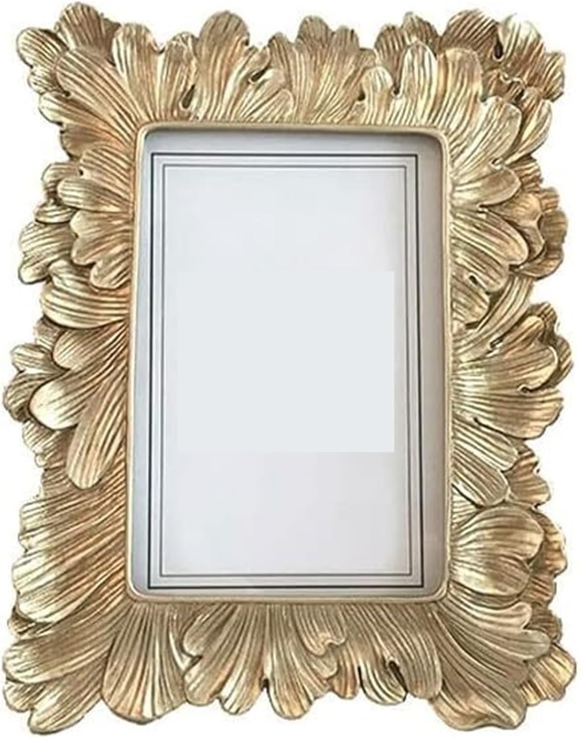 Retro 6 Inch Resin Photo Frame with Gold Trim