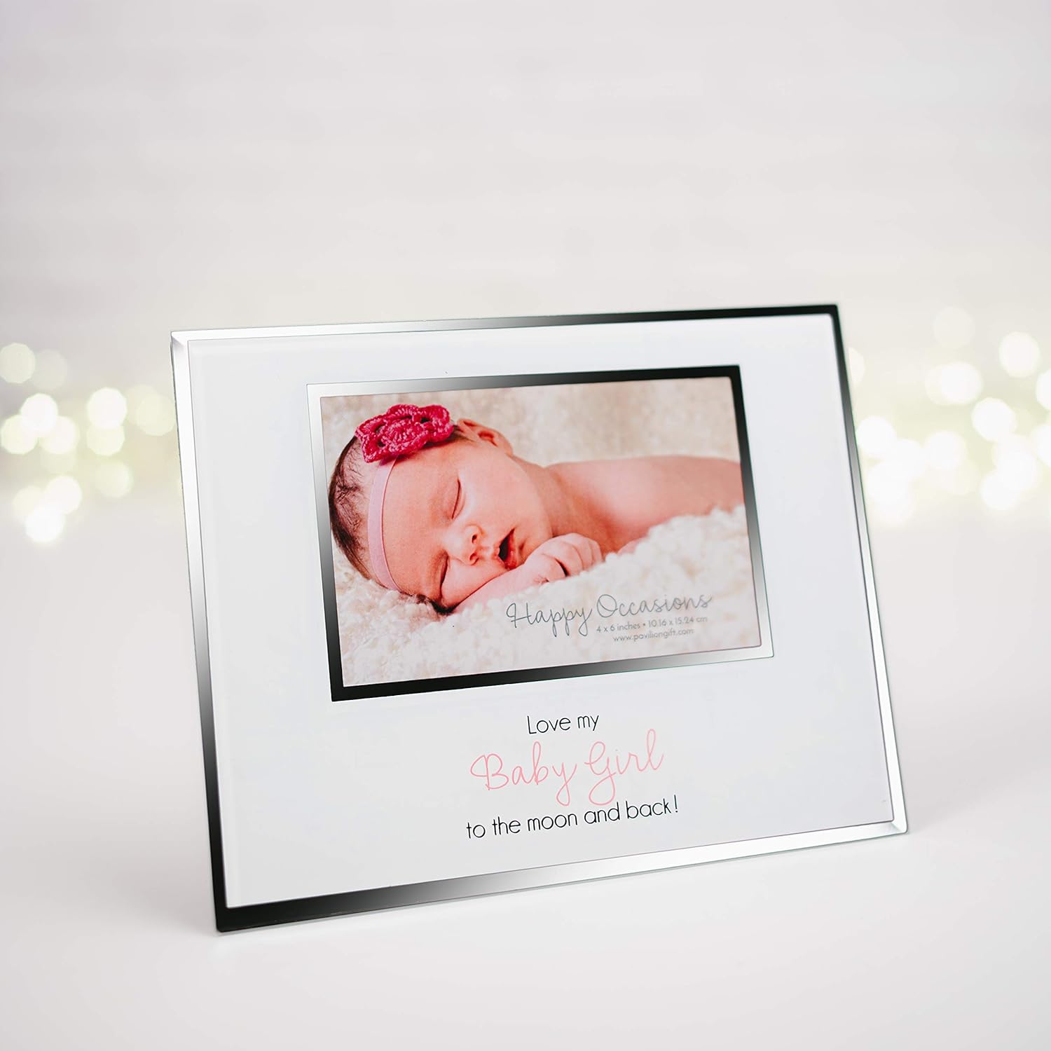 Pavilion Gift Company 4x6 Newborn Baby Picture Frame with Easel Stand Pink