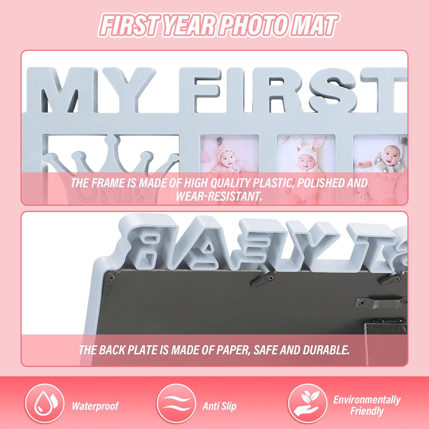 plplaaoo Babys First Year Frame 12 Month Milestone Photo Frame