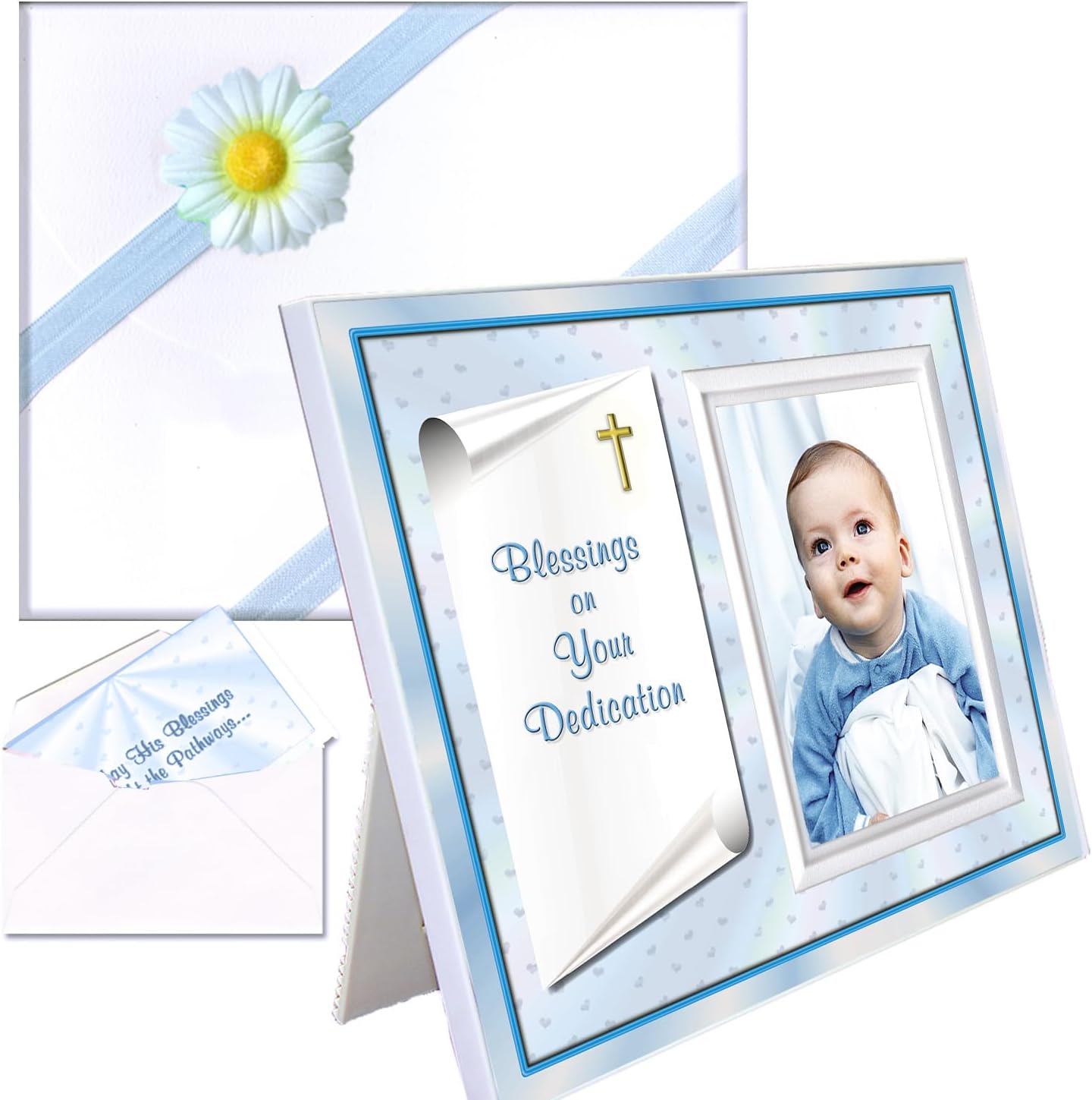 Baby Blessing Dedication Frame for Boy - GIFT-BOXED