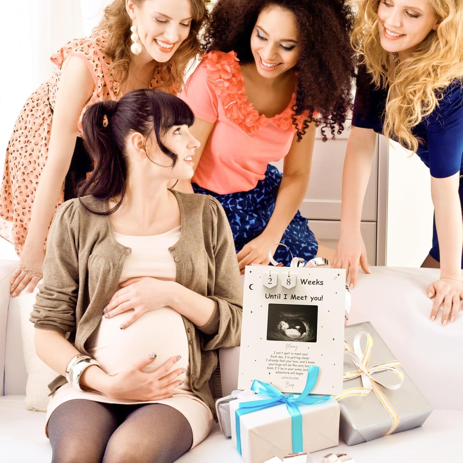 EURSET Ultrasound Photo Frame Countdown for Baby Shower