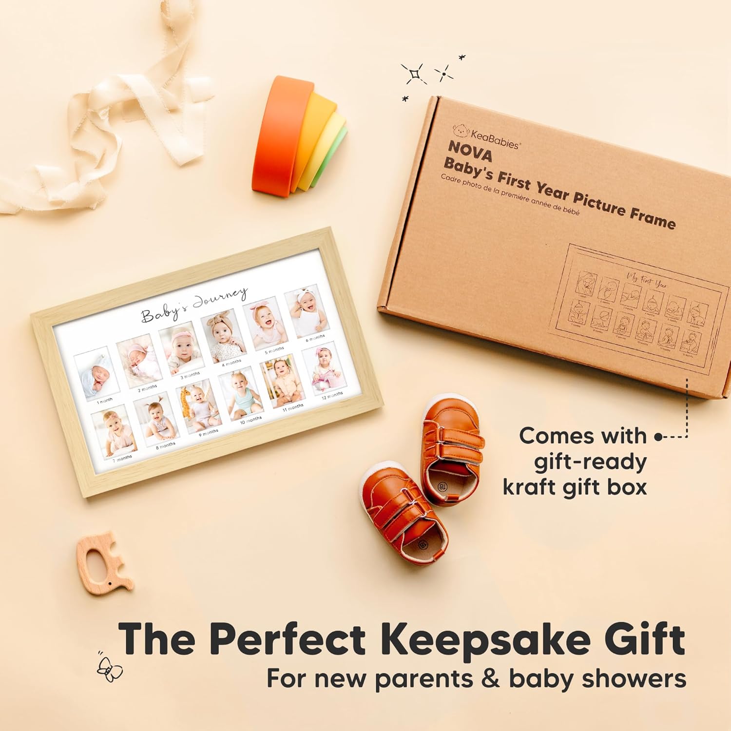 KeaBabies 12-Month Baby Photo Frame Kit