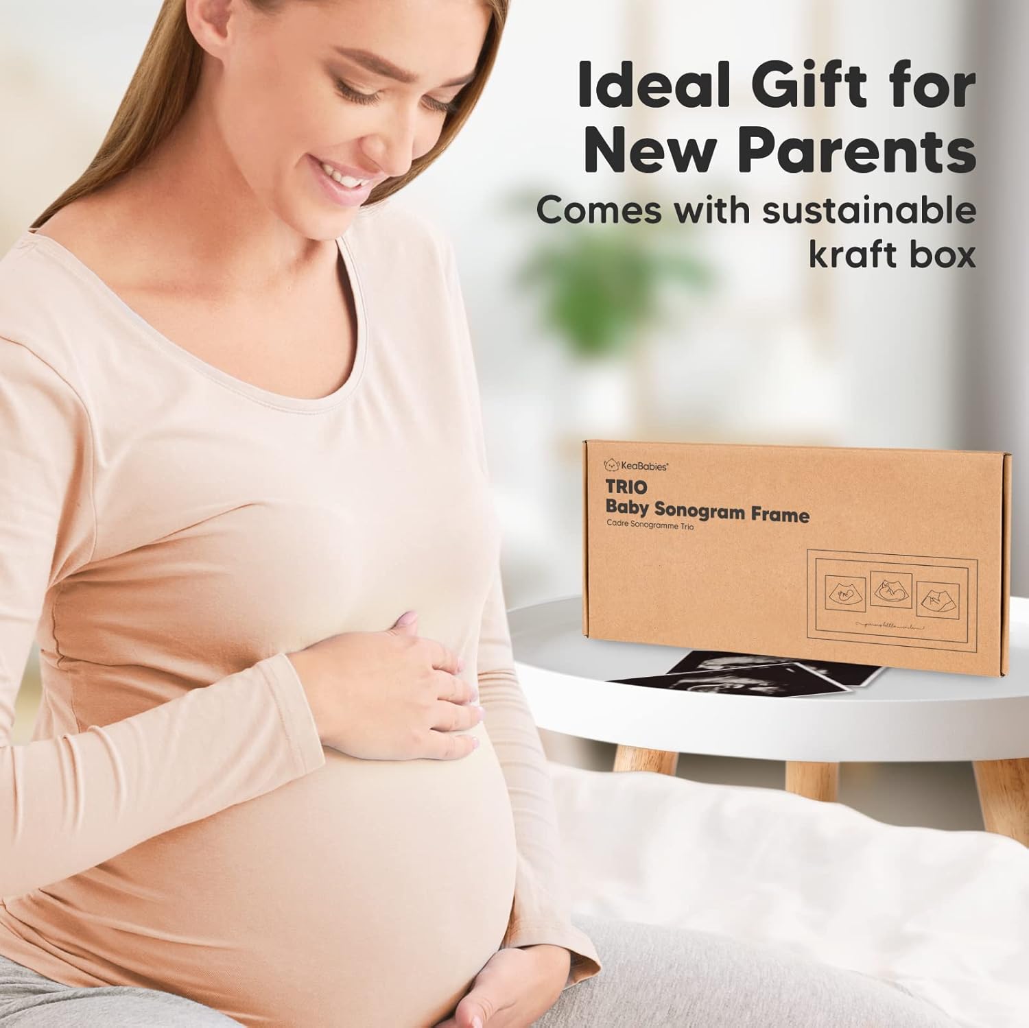 KeaBabies Inkless Handprint Kit Sonogram Frame - 4-Pack Safe Ink Pads for Baby Footprints