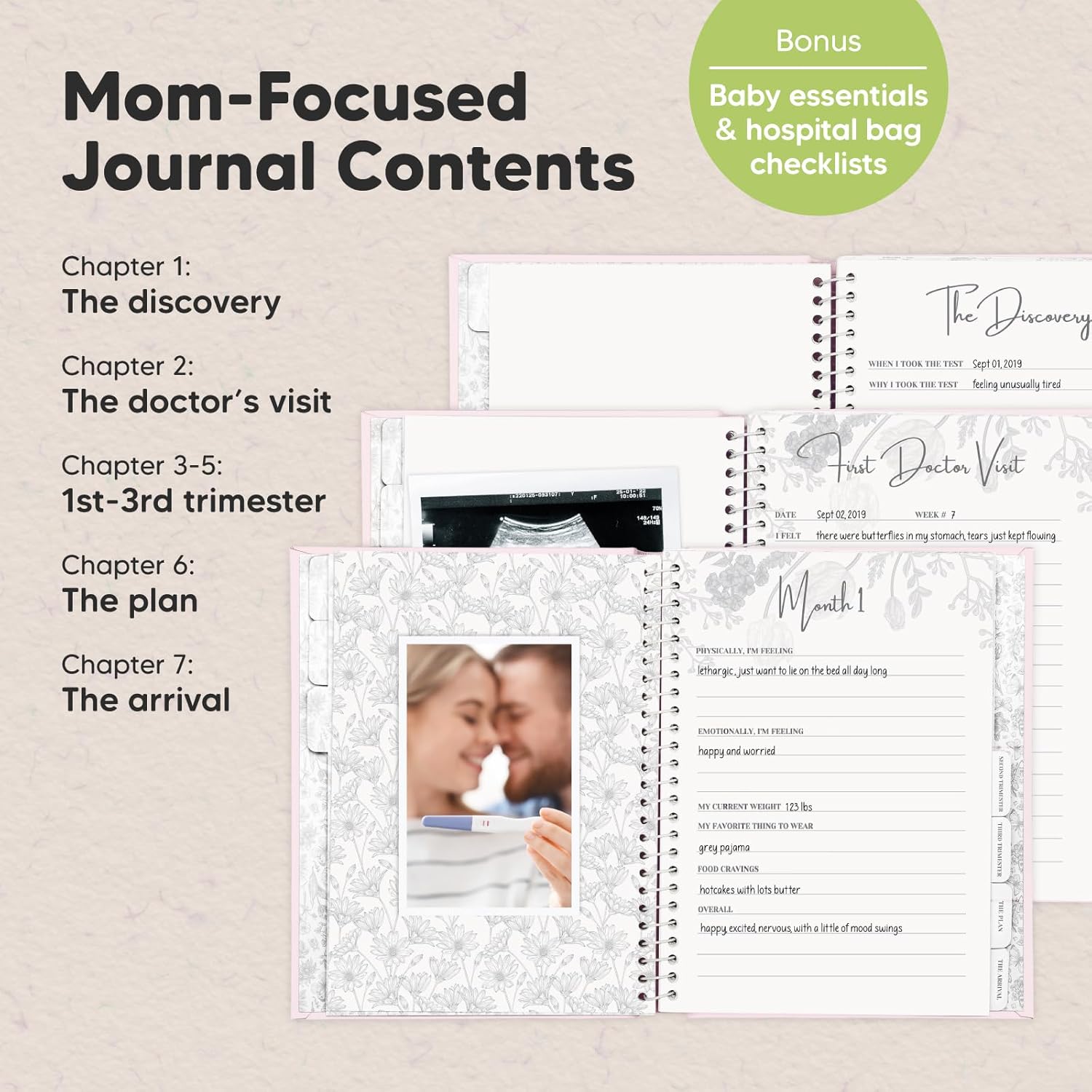 KeaBabies Baby Footprint Kit Pregnancy Journal