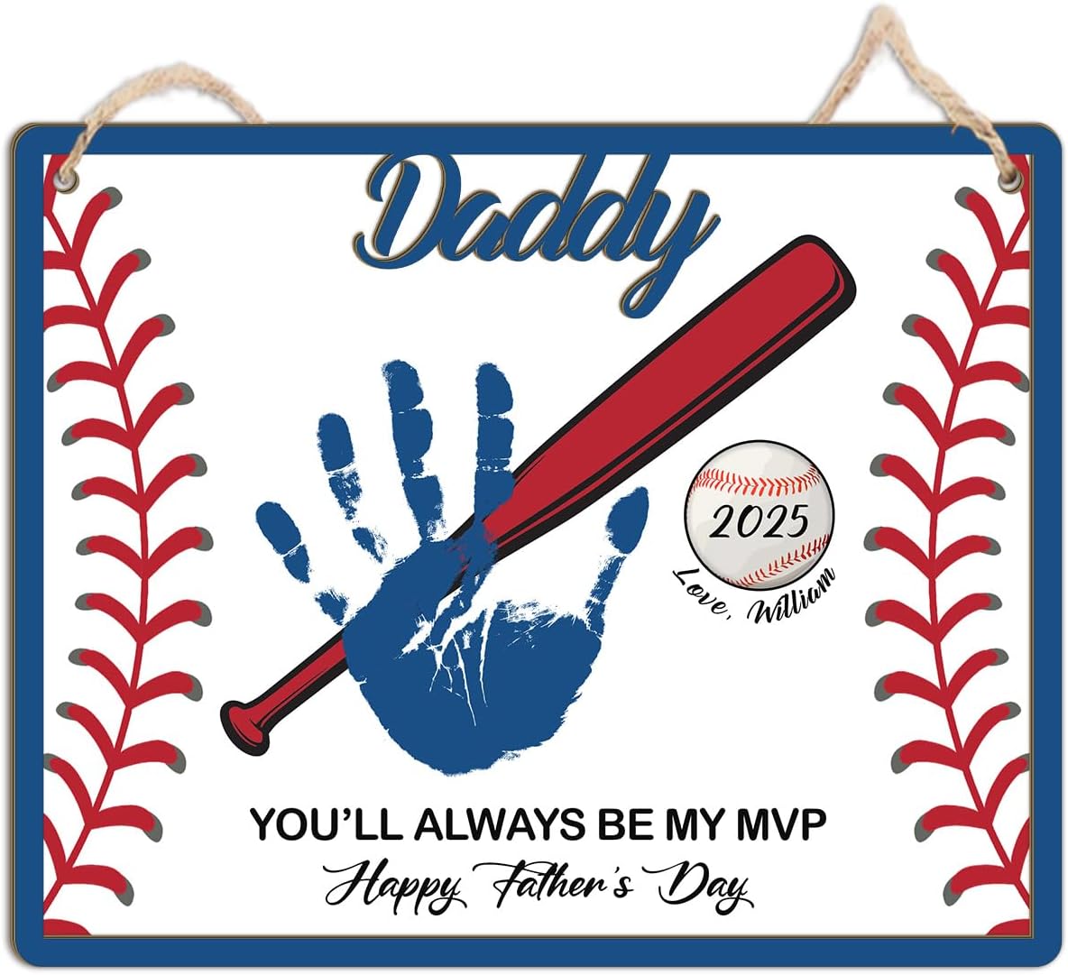 DIY Baseball Dad Handprint Sign Craft