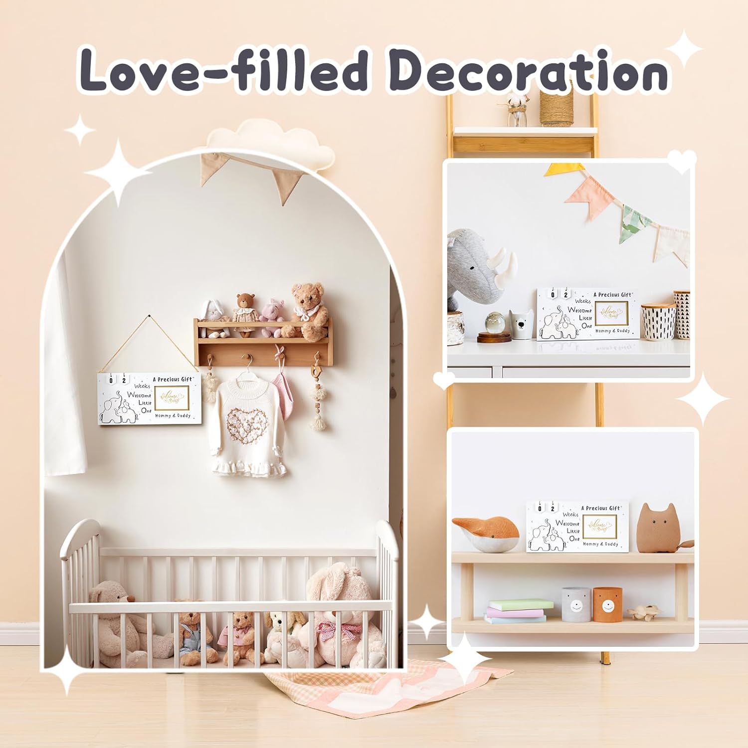 Qilxziy Ultrasound Picture Frame with Pregnancy Countdown 1