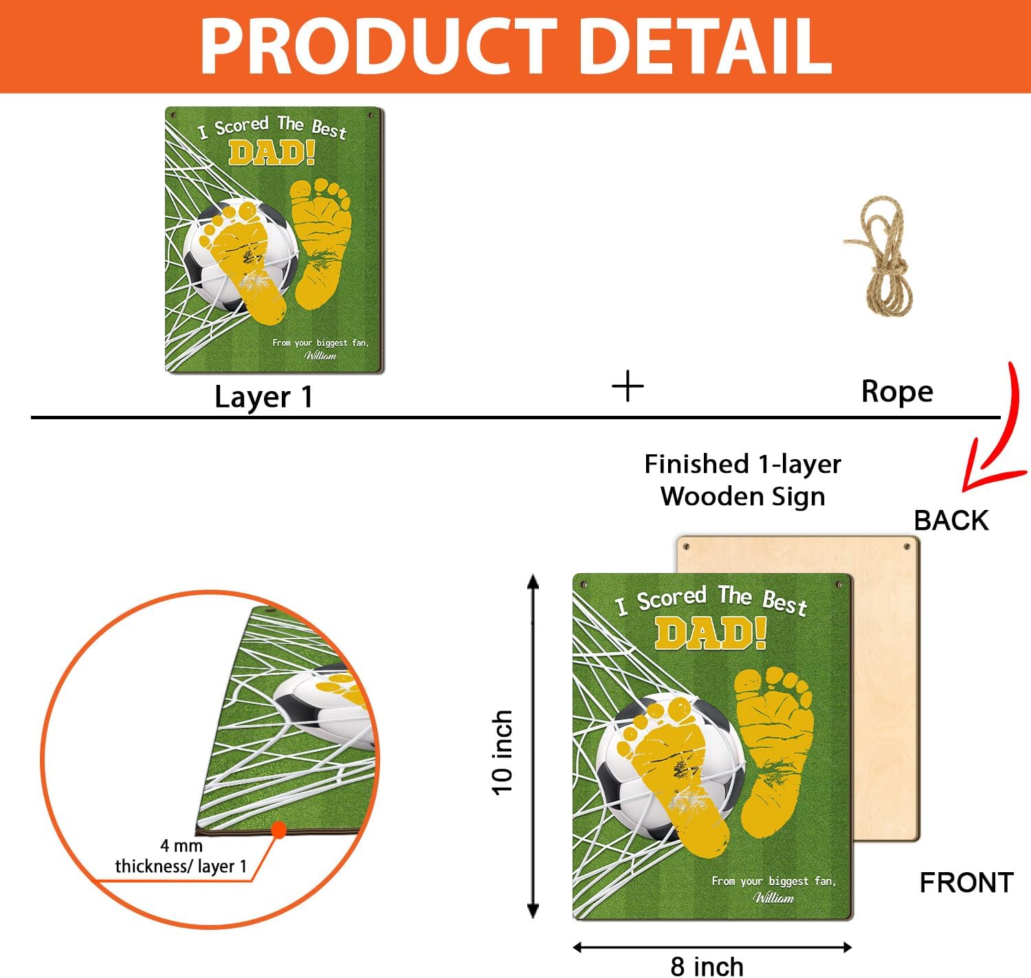 DIY Soccer Dad Footprint Art Sign Keepake