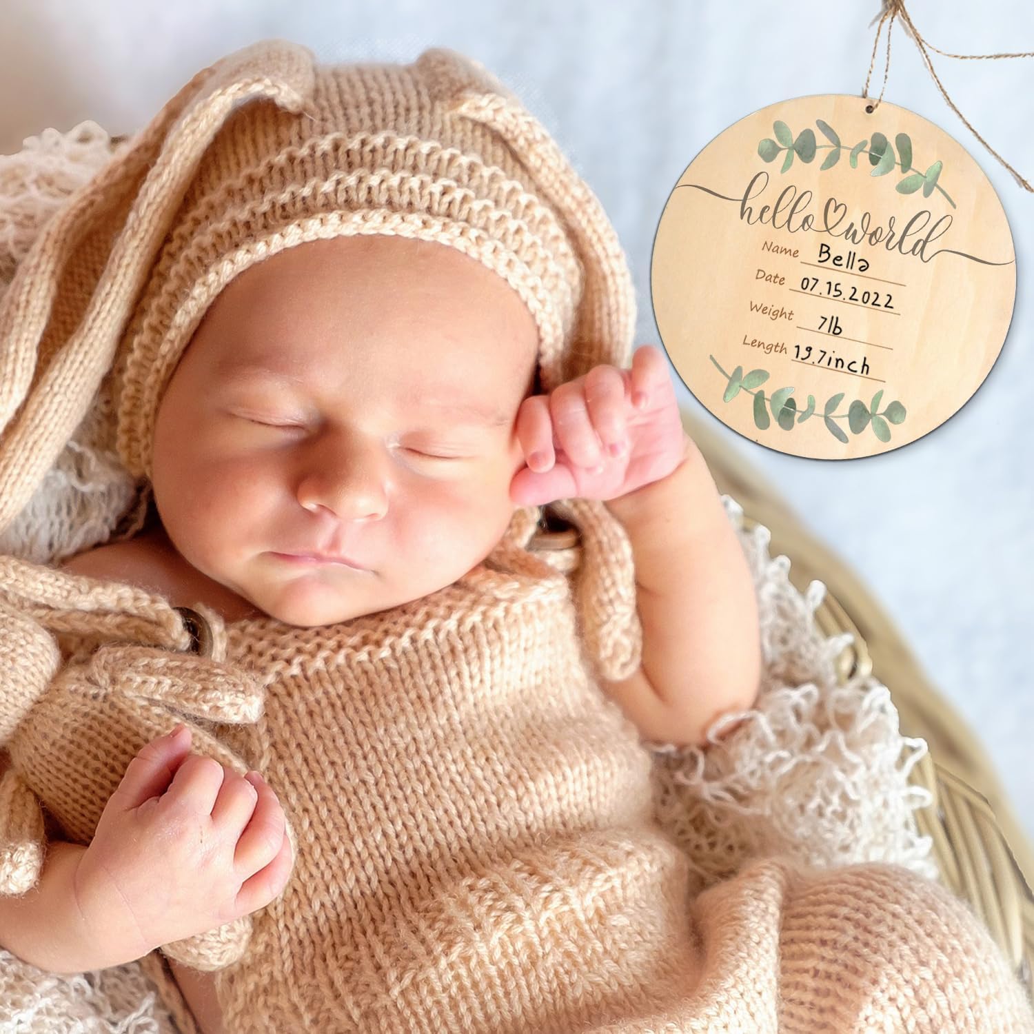 GAIBIJA Baby Birth Announcement Sign with Marker Pen