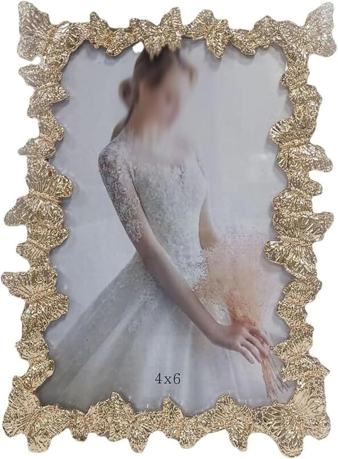 Light Gold Metal Photo Frame With Table 6 Inches