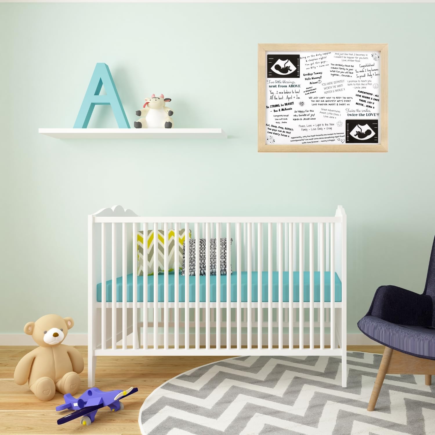 Baby Shower Guest Book Frame with 2 Mats 1