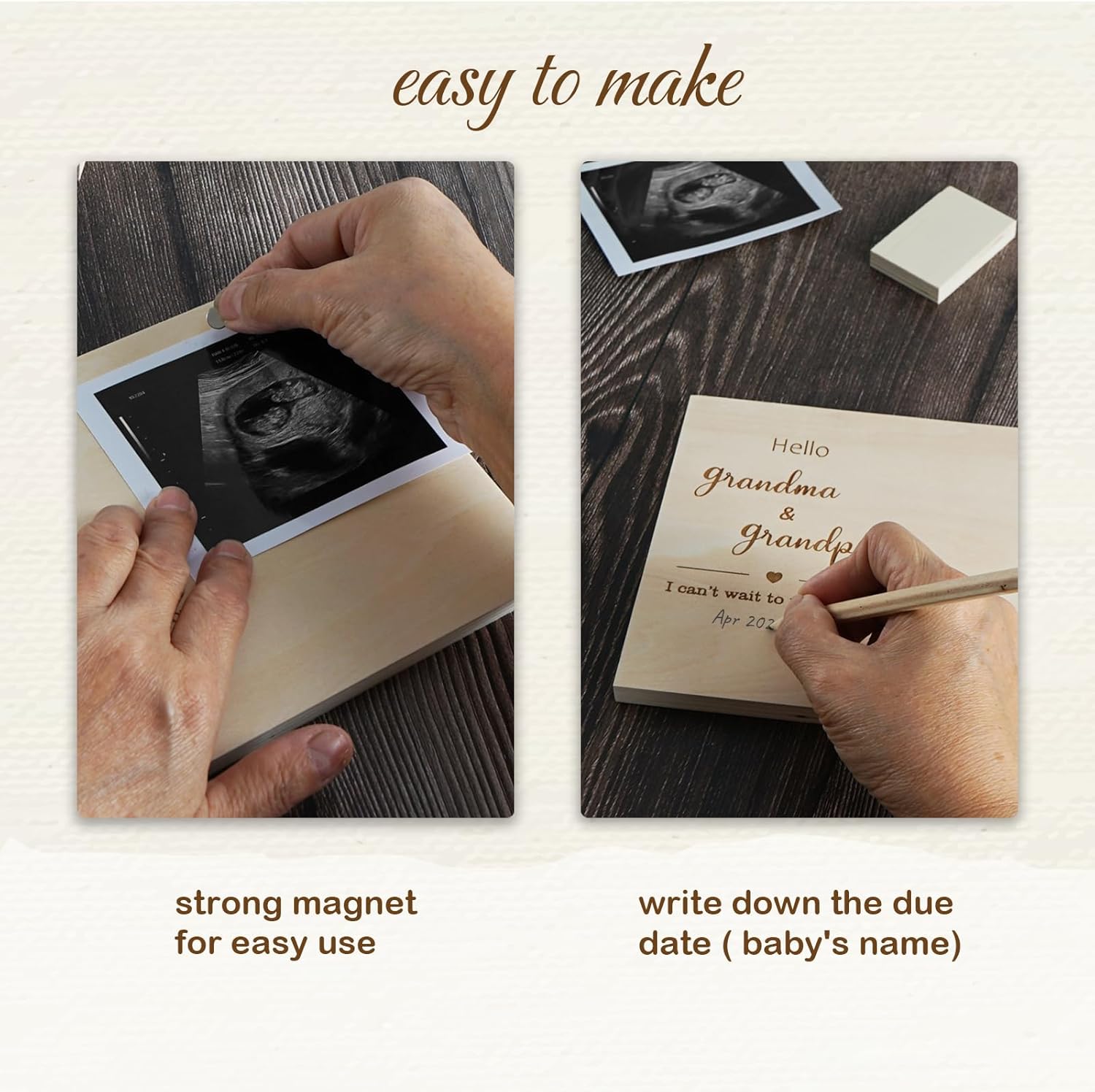 Hamuiers Baby Sonogram Frame for Grandparents