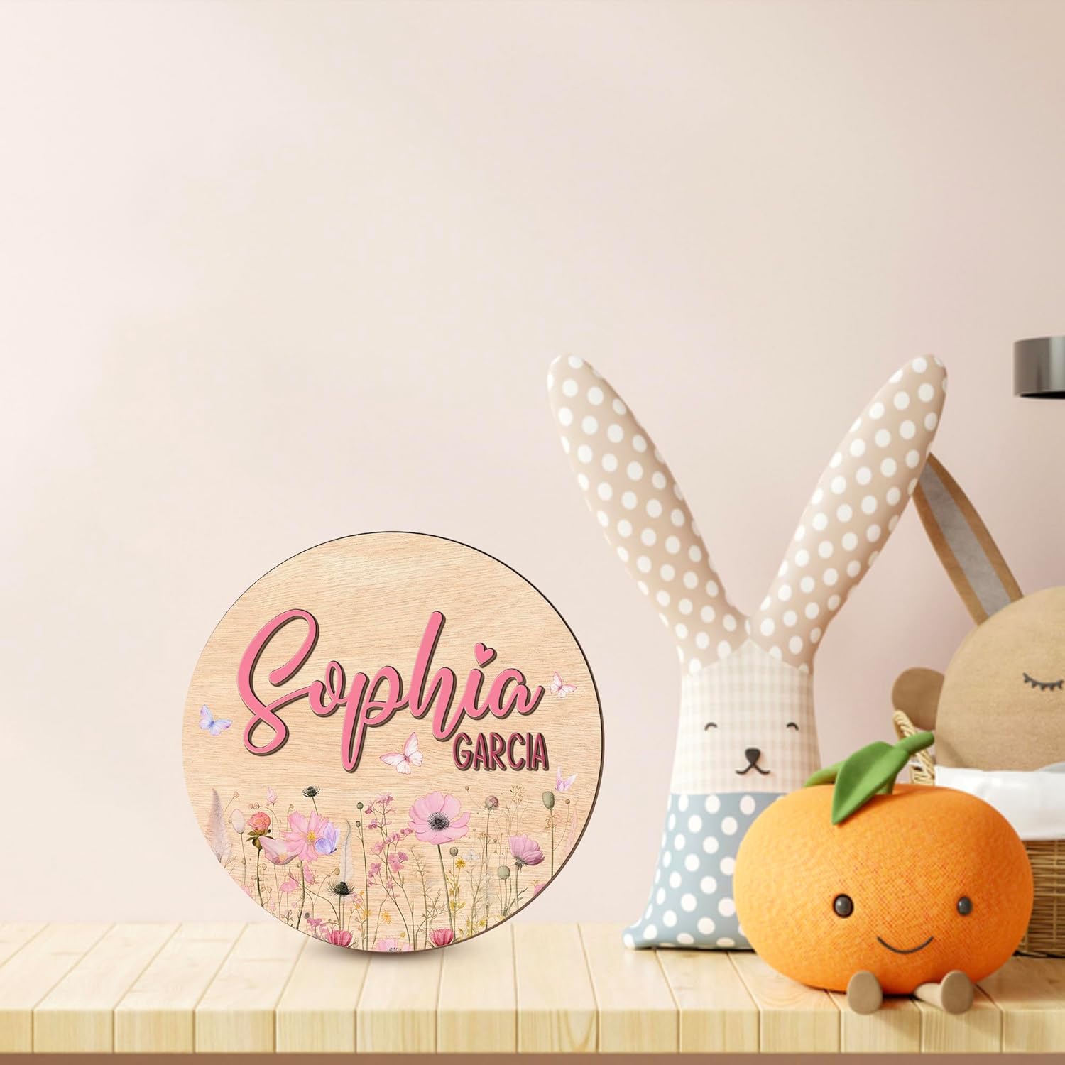 Personalized Wooden Name Sign for Baby Room Decor