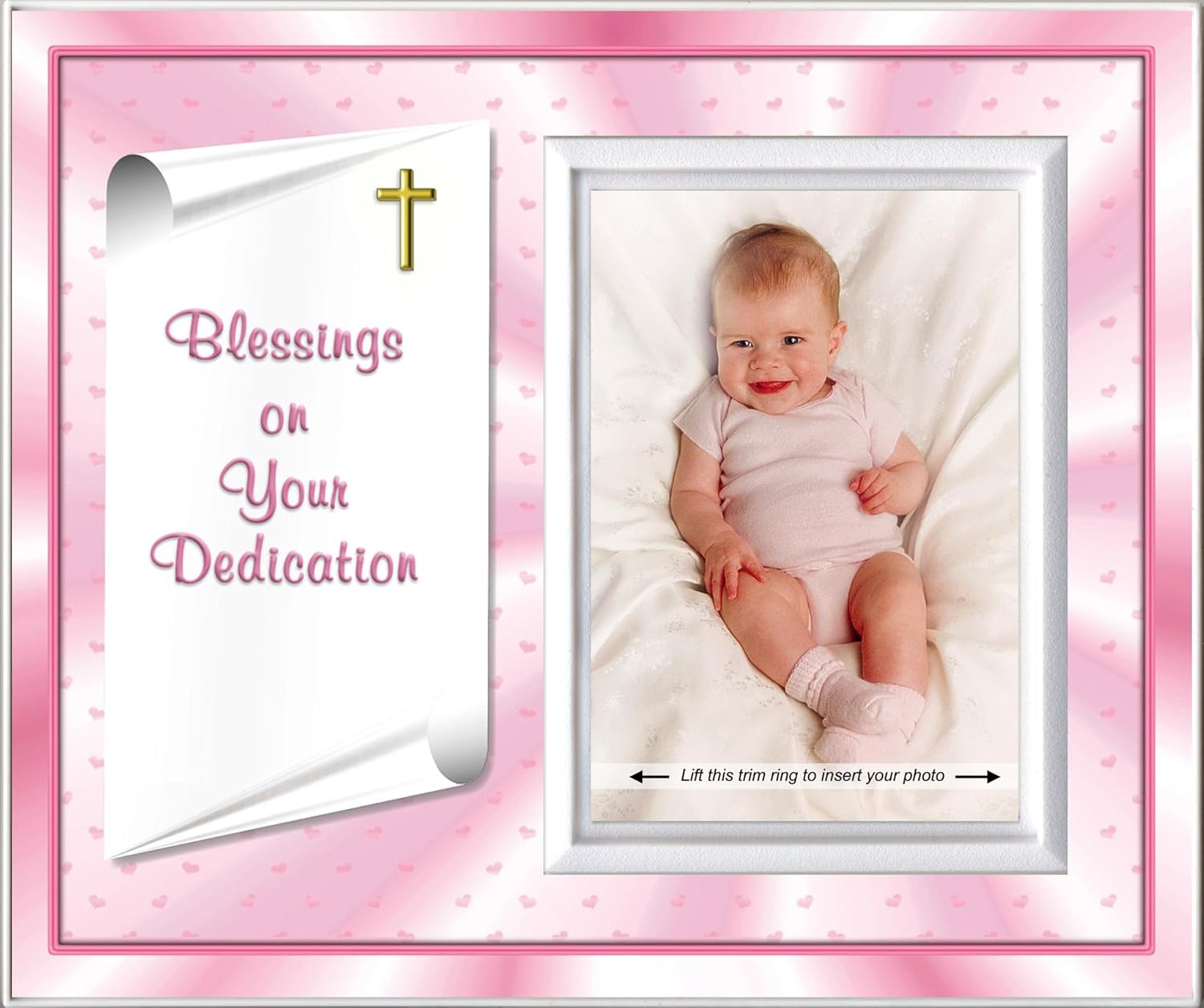 Baby Blessing Dedication Frame for Girl - Gift Boxed