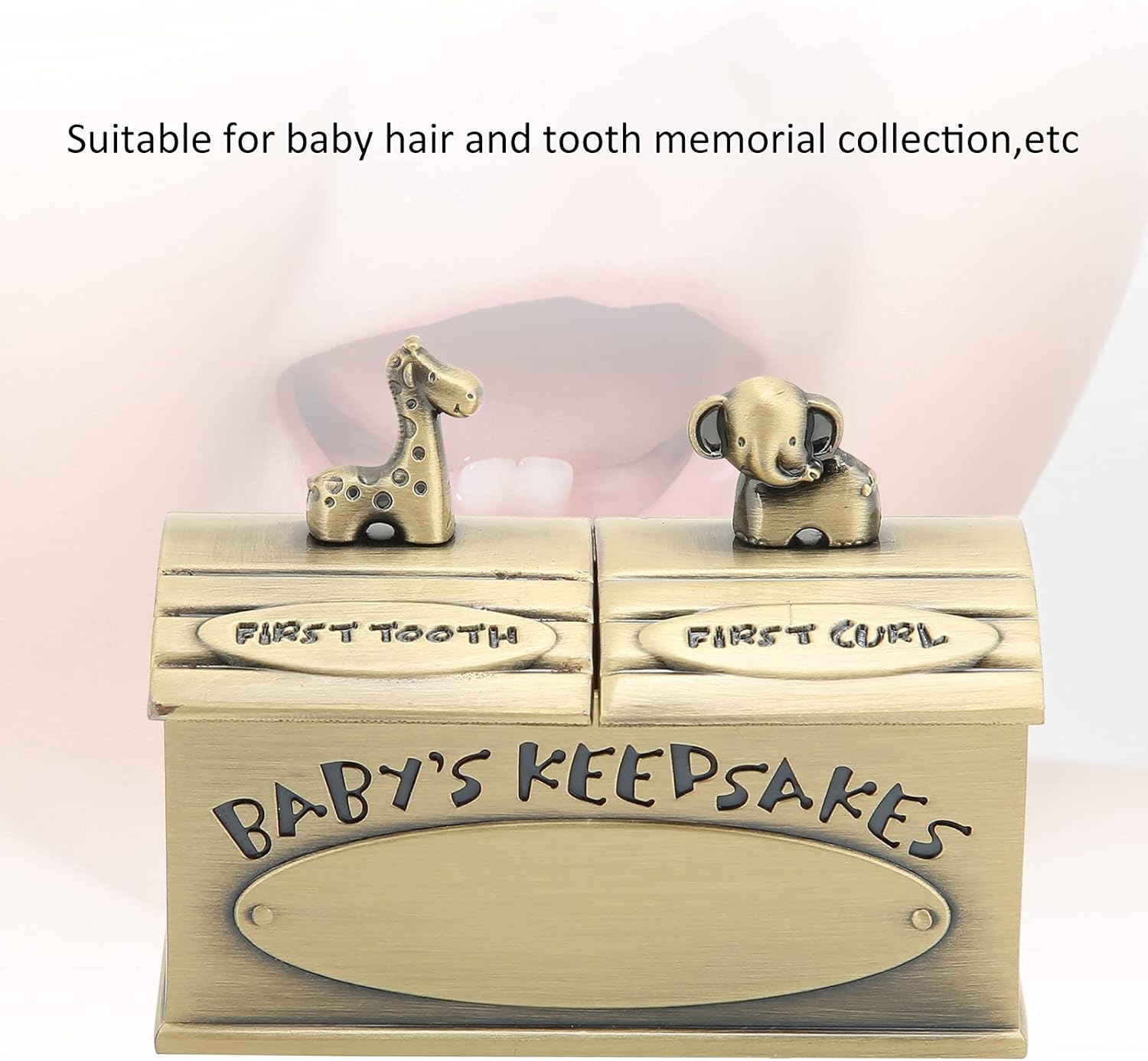 Pssopp Fetal Hair Box - Green Patina Keepsake