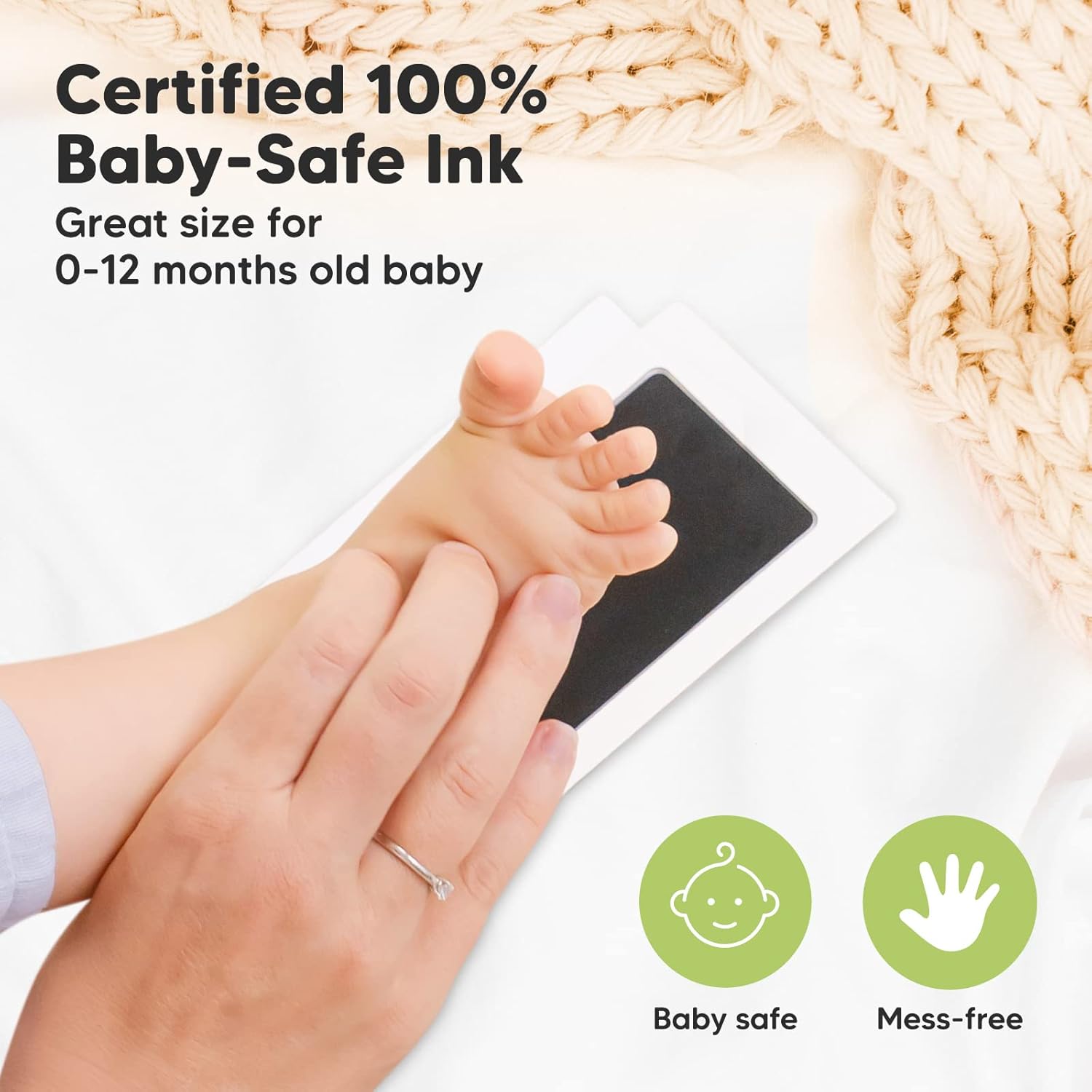 KeaBabies Inkless Hand Footprint Kit with Felt Letterboard