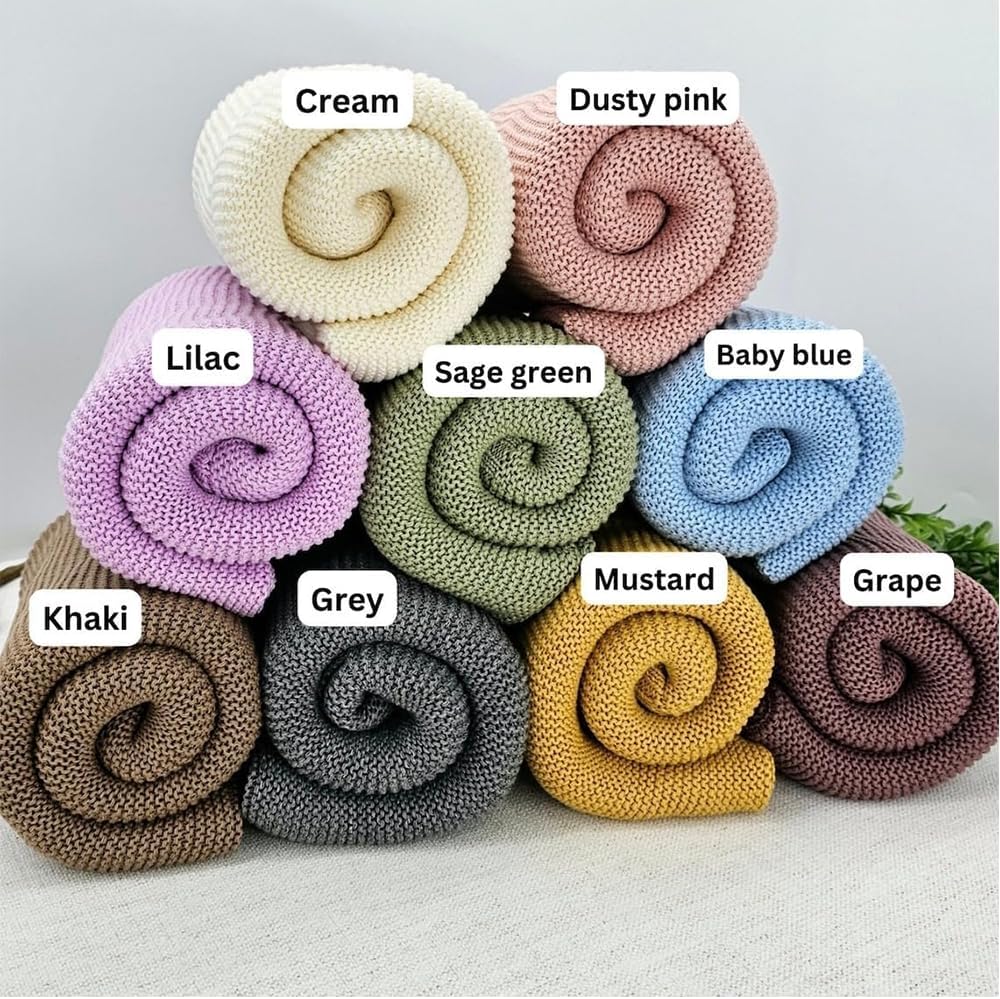 Personalized Baby Knit Blanket 30x40in with Name Animal