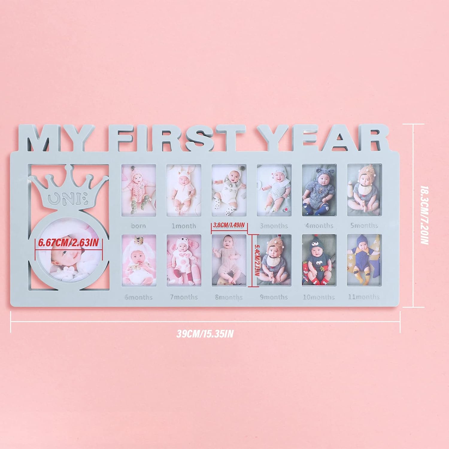 plplaaoo Babys First Year Frame 12 Month Milestone Photo Frame