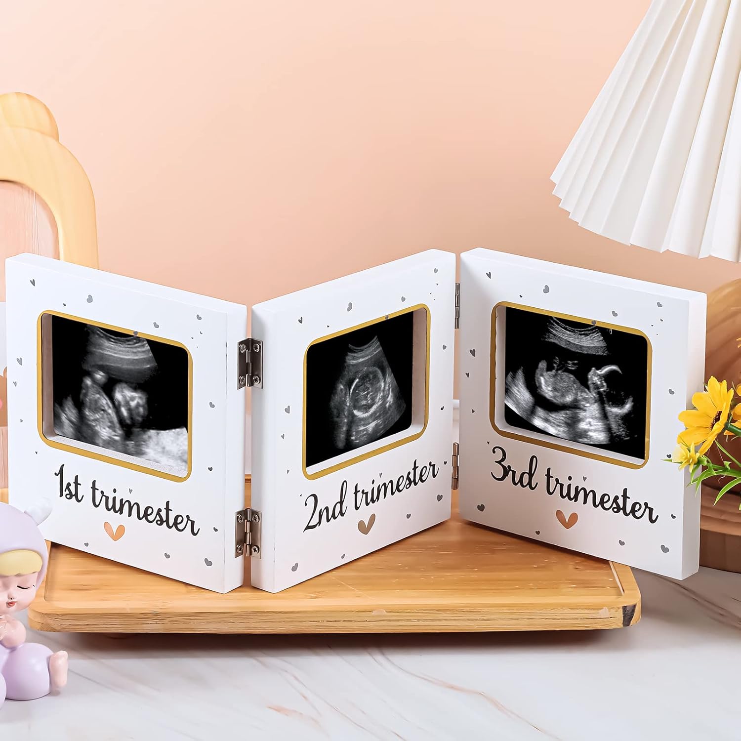 Amyhill Triple Ultrasound Baby Keepsake Frame White