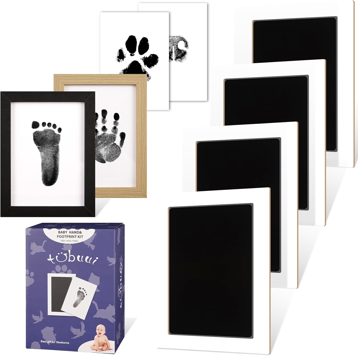 Tubuui Baby Inkless Hand Footprint Kit with Frame
