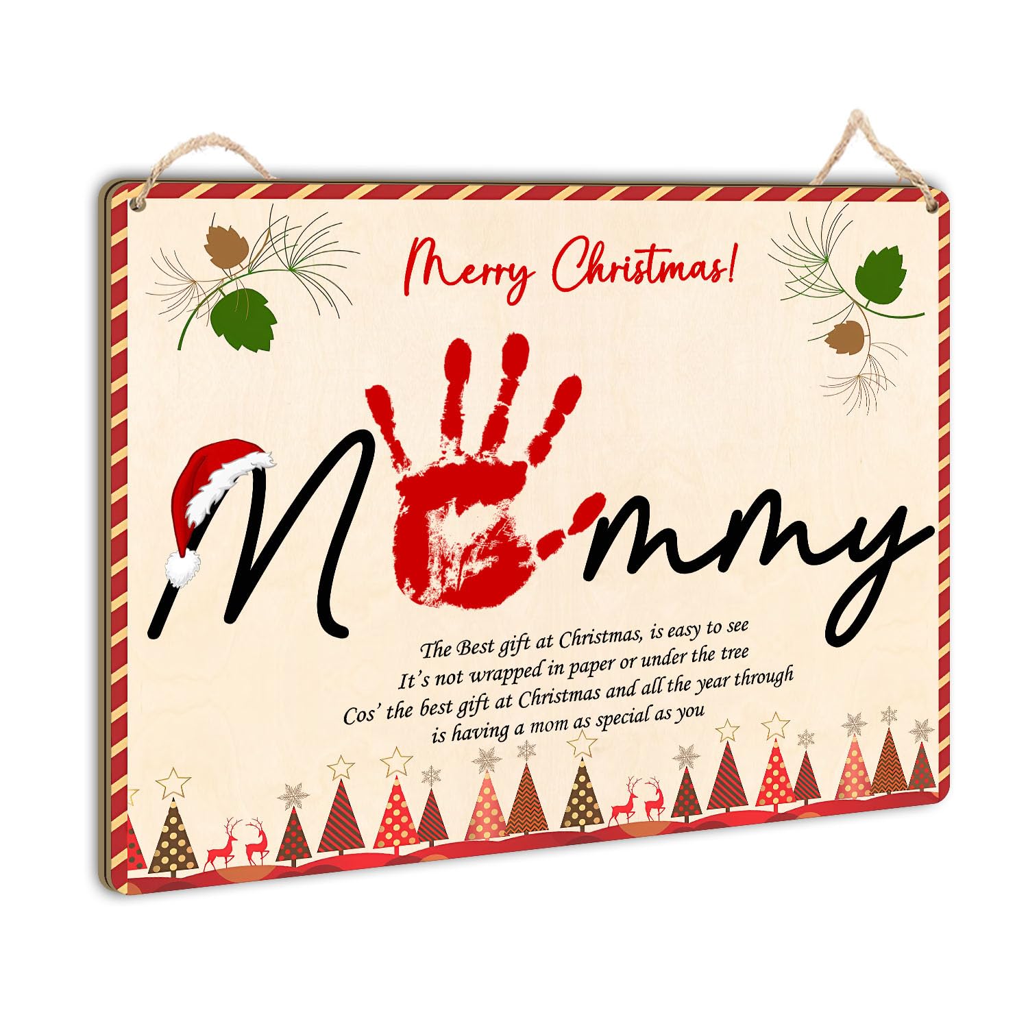 Personalized Baby Handprint Christmas Gift for Mom