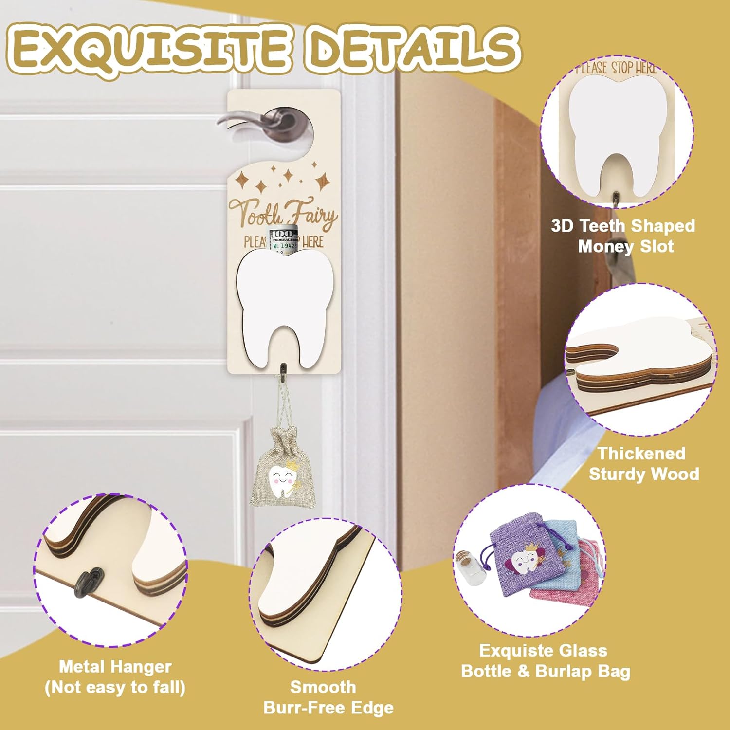AINBIN 3PCS Tooth Fairy Holder Set