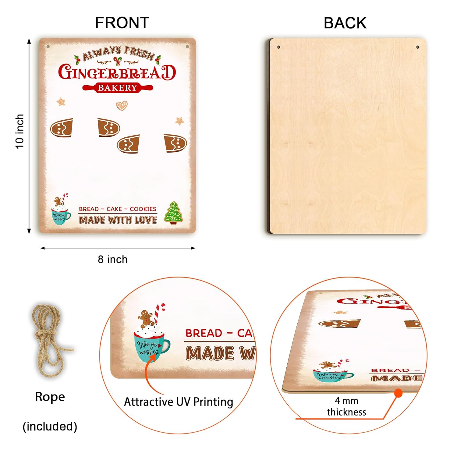 Gingerbread Baby Footprint Christmas DIY Hanging Sign