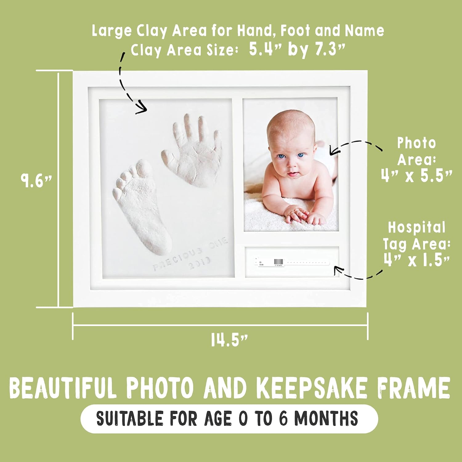 KeaBabies Baby Handprint Footprint Kit Set - Personalized Keepsake Gift