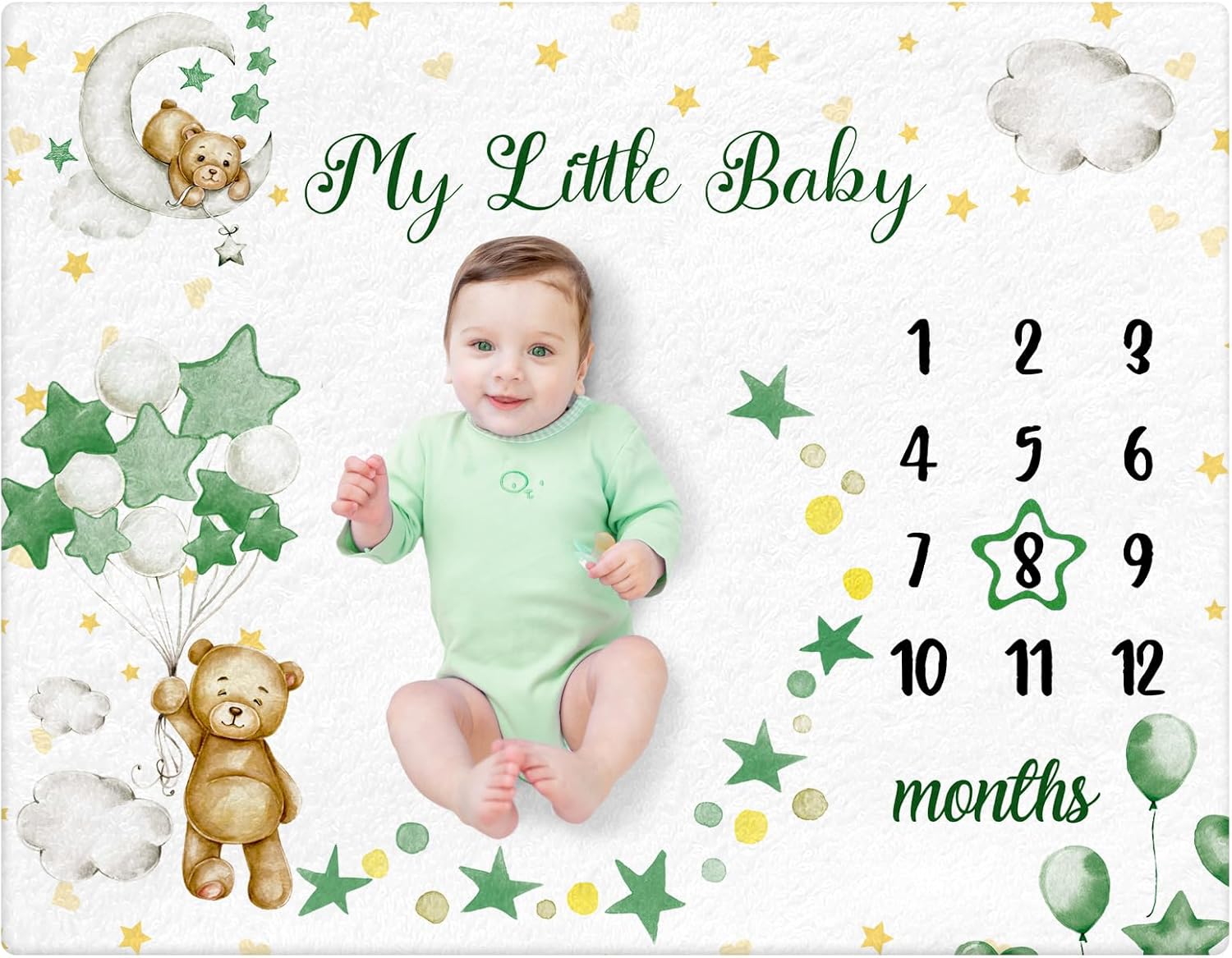 Mindsoft Baby Milestone Blanket with Star Frame