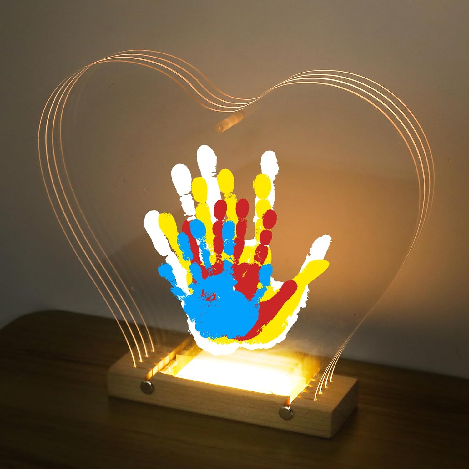 Bixinyo Heart Handprint Kit with Night Light