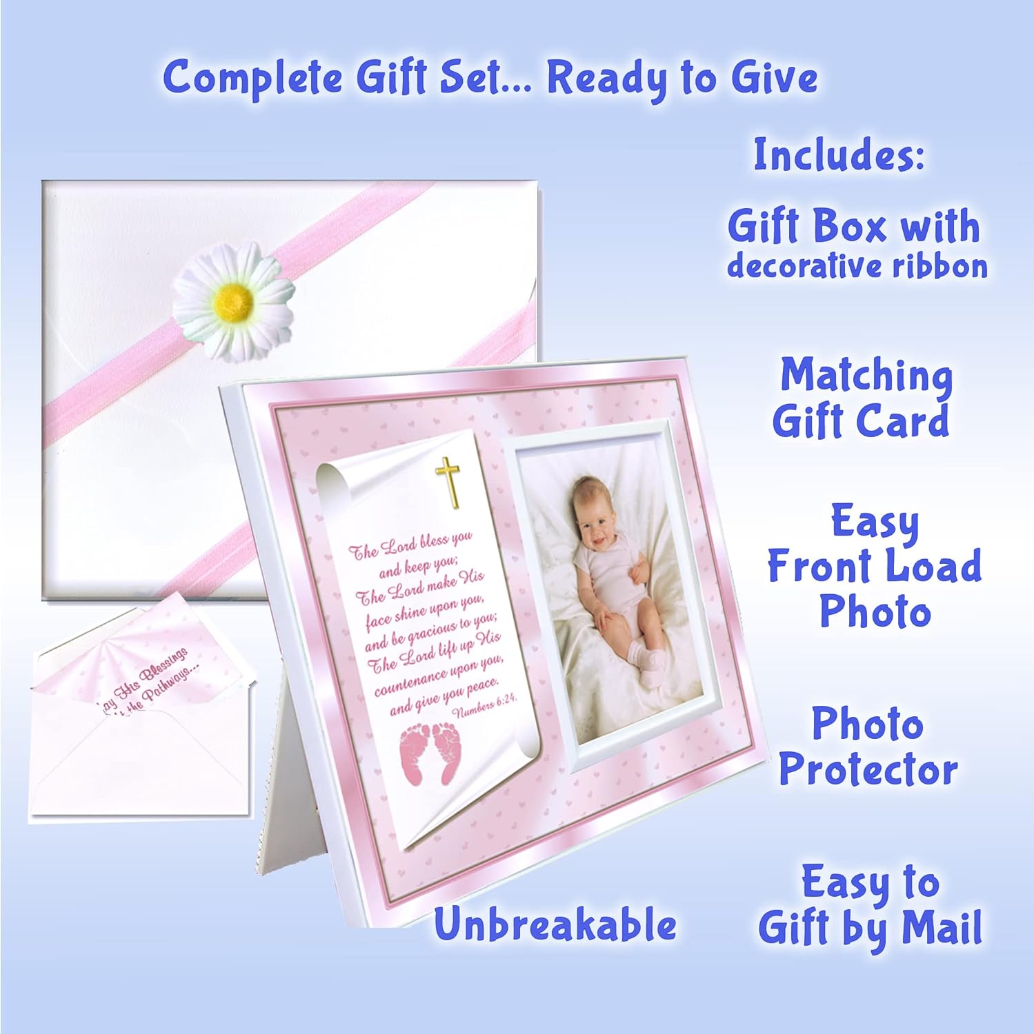 Baptism Christening Gift Picture Frame - Girl