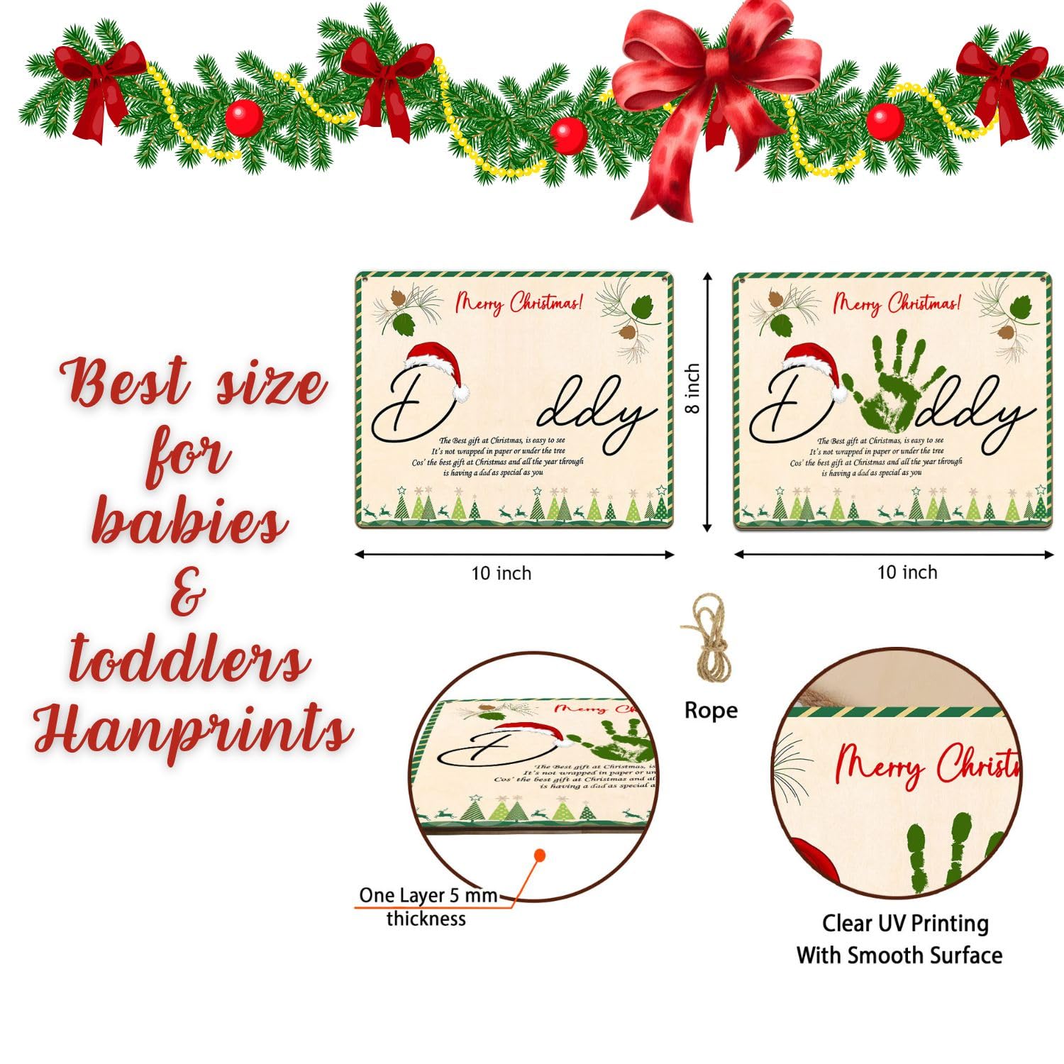 Christmas Gift for Daddy Poem Handprint Keepsake