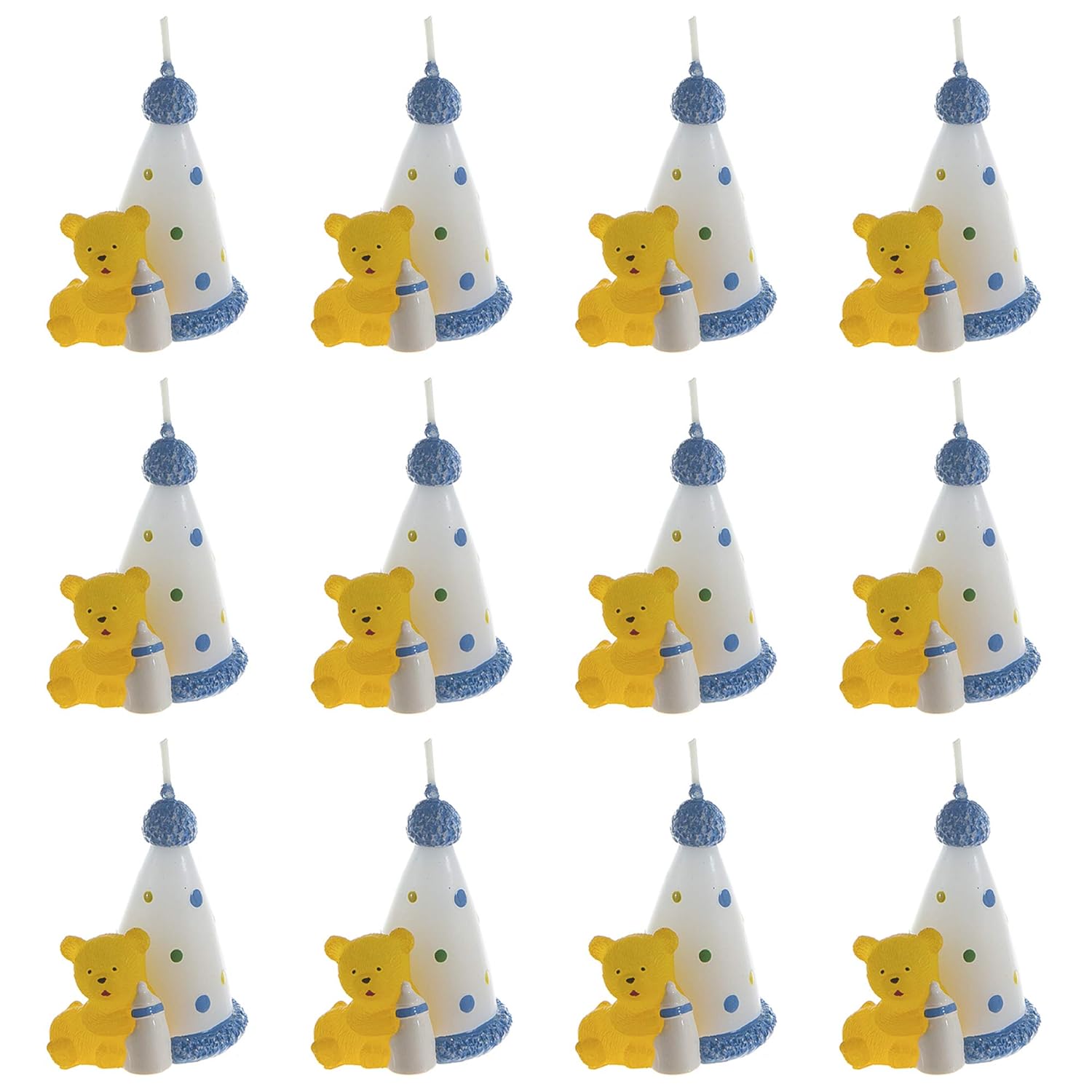 Lunaura Baby Keepsake Set of 12 Teddy Bear Blue