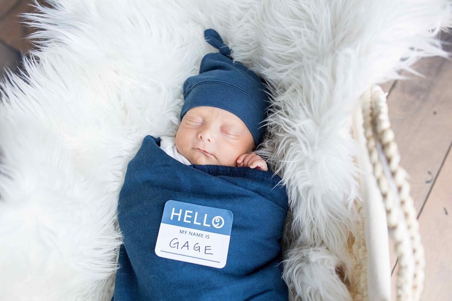 Lulujo Newborn Baby Swaddle Blanket Set with Hat