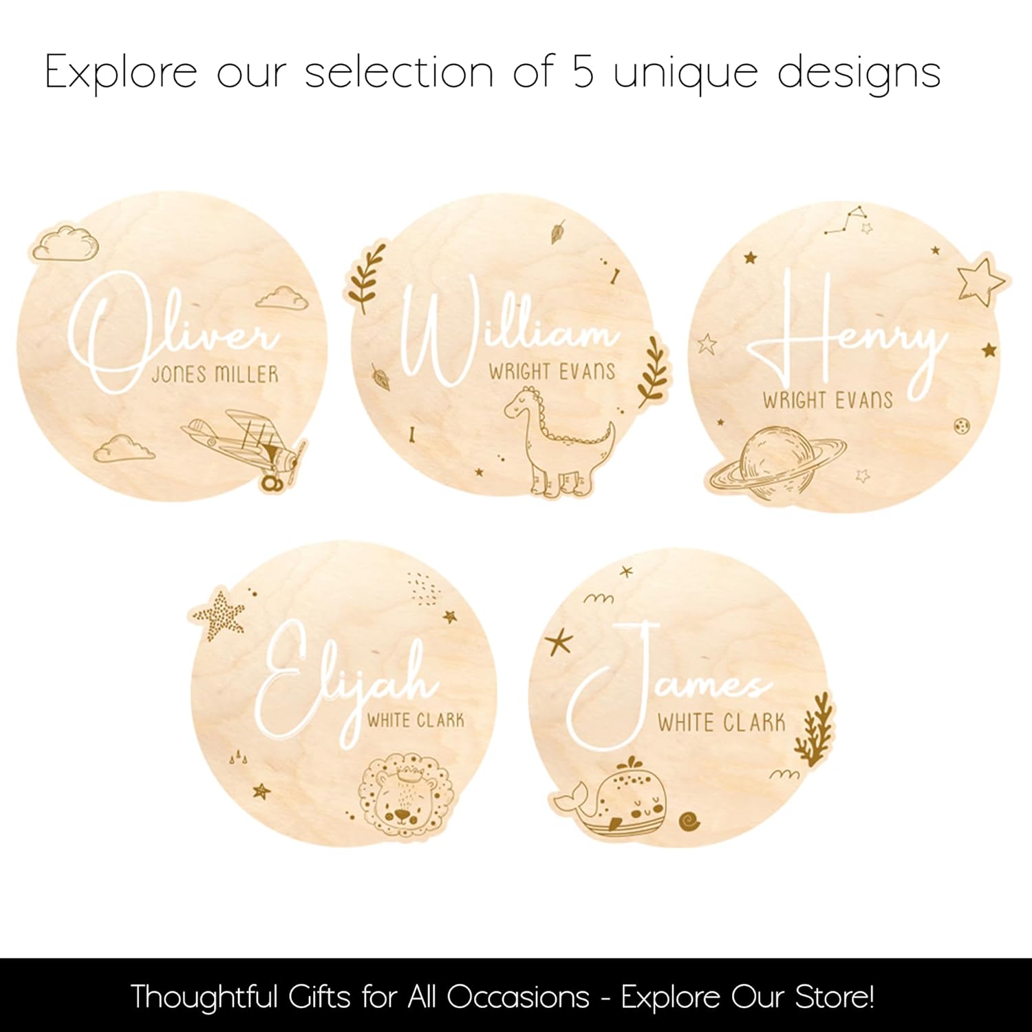 Personalized 3D Baby Name Announcement Disc