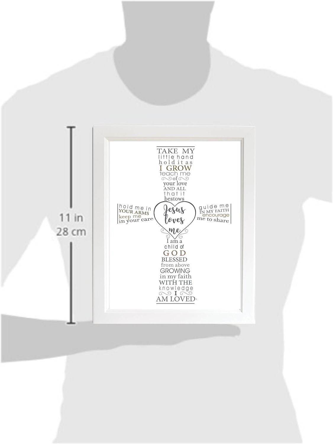 Jesus Loves Me Frame for Baby Baptism - Made in USA
