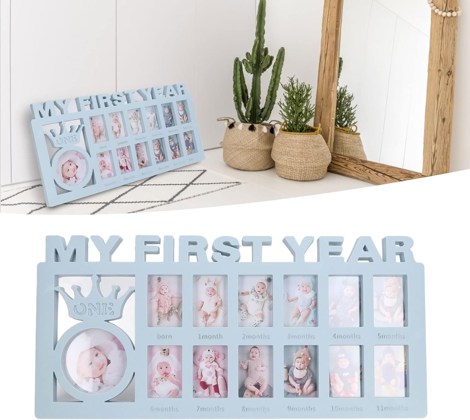 plplaaoo Babys First Year Frame 12 Month Milestone Photo Frame